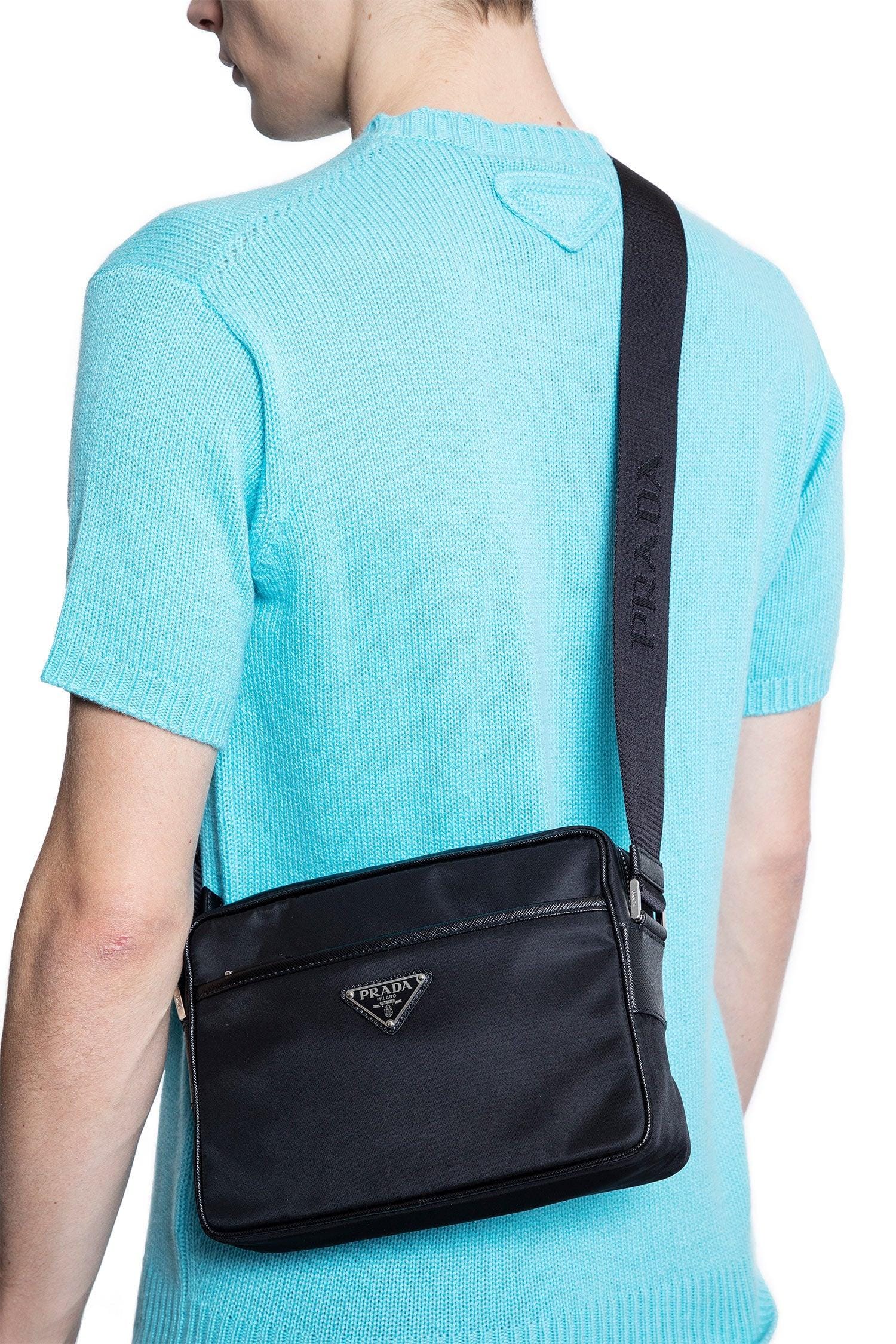 Prada Nylon And Saffiano Leather Shoulder Bag