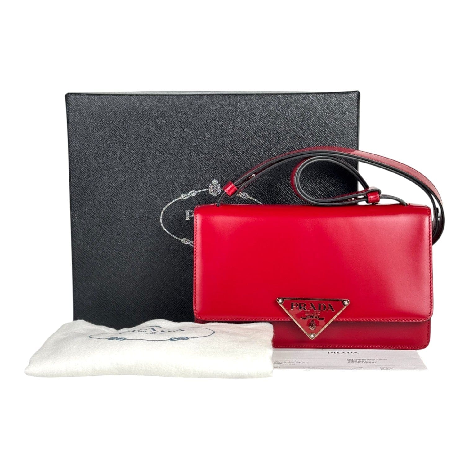 Prada Red Pattina Shoulder Bag