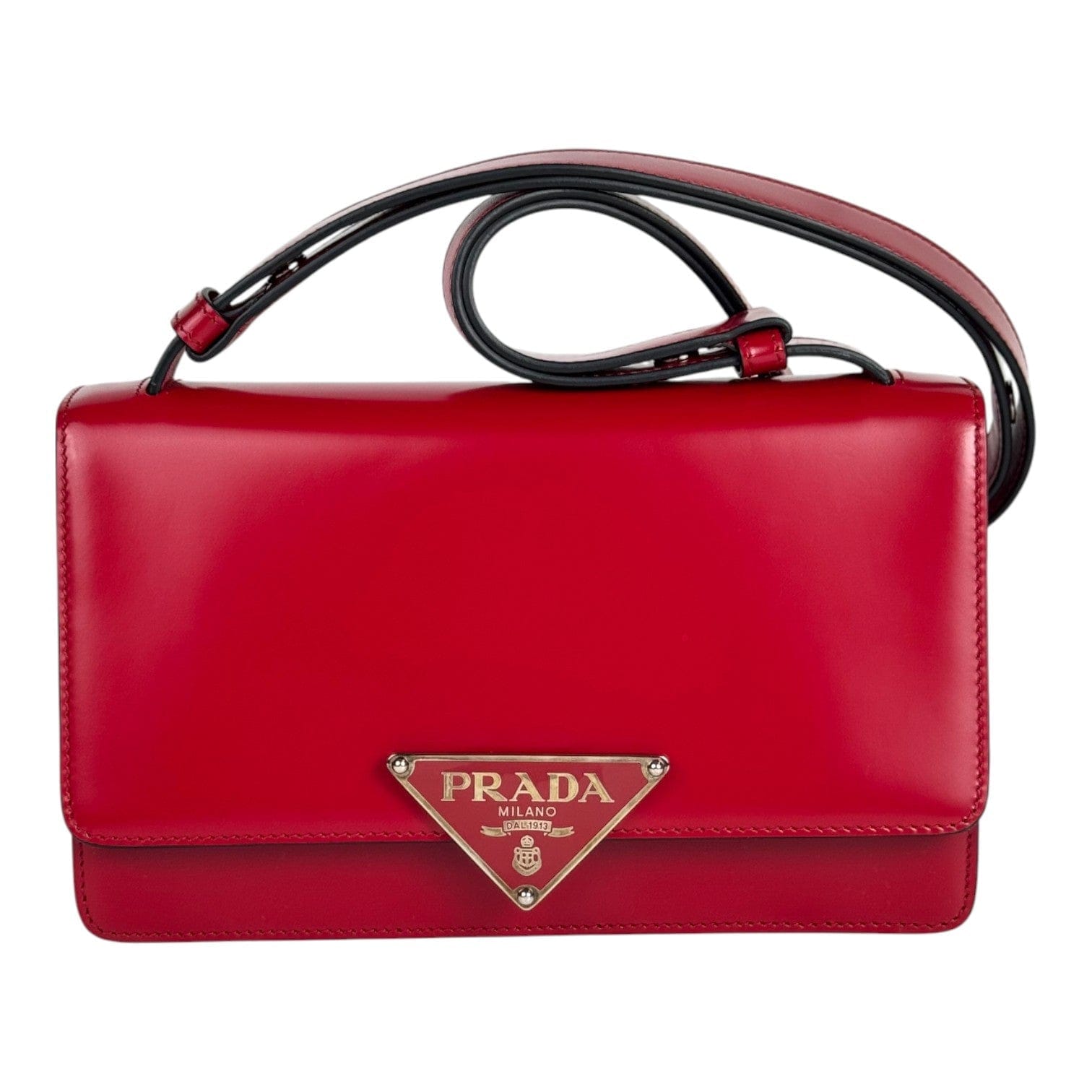 Prada Red Pattina Shoulder Bag