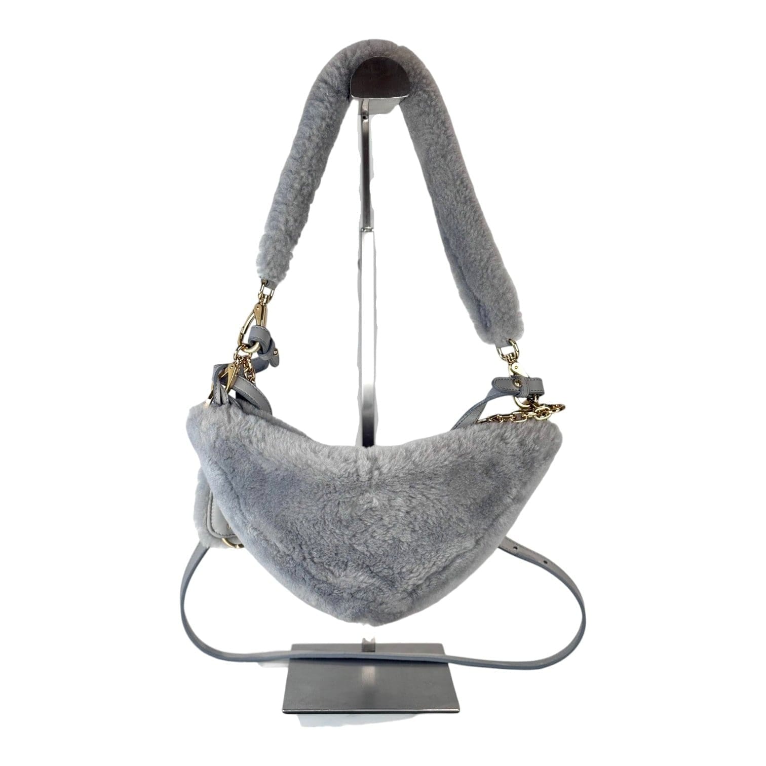 Prada Wool Triangle Shoulder Bag Grey