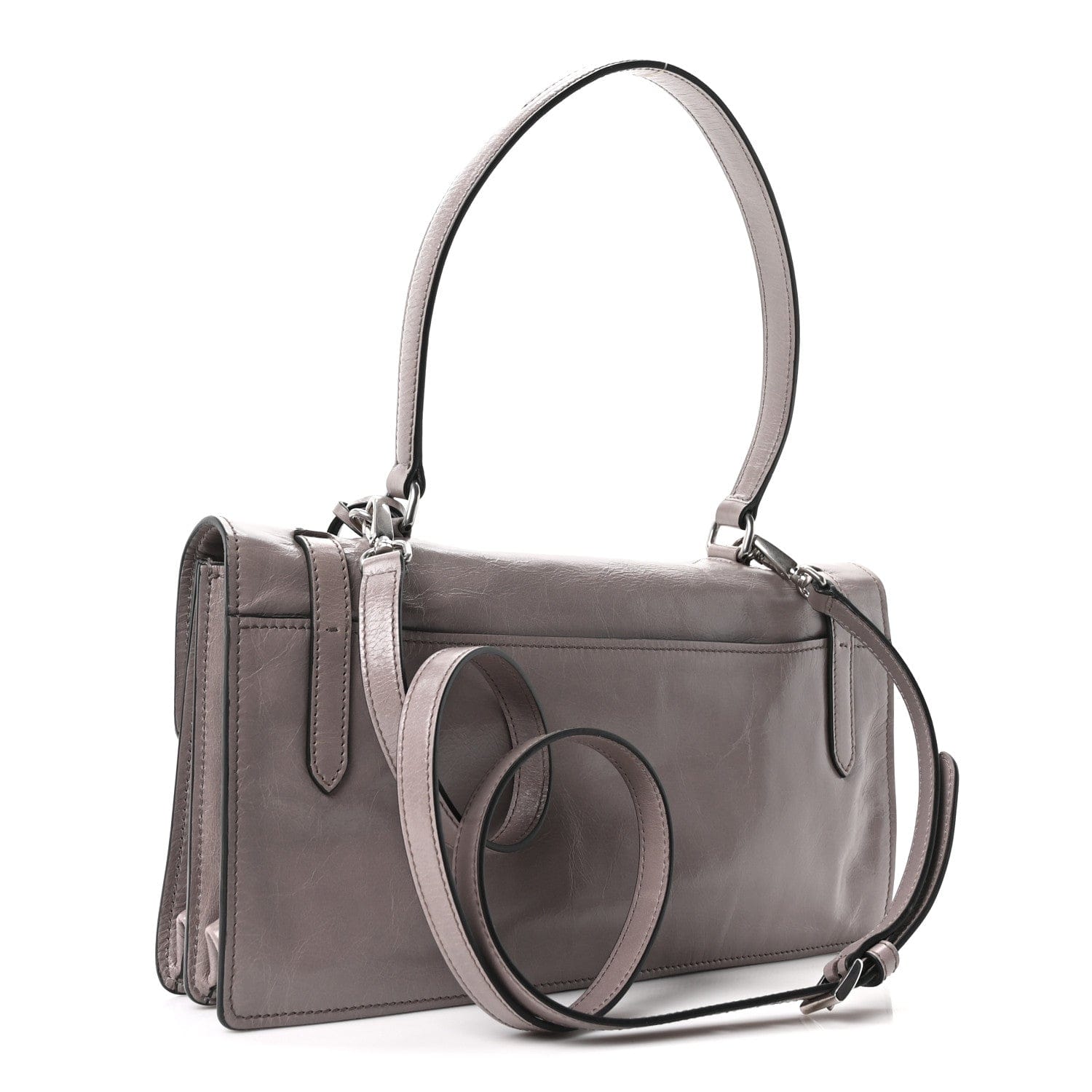 Prada Glossy Calfskin Medium Sound Shoulder Bag Peltro