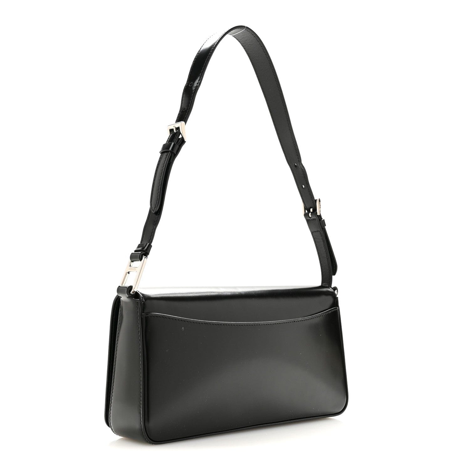 Prada Spazzolato Femme Flap Shoulder Bag Black