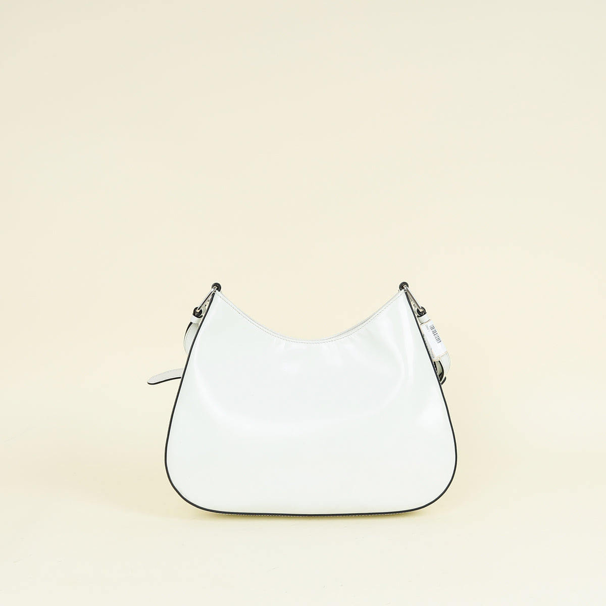 Prada White Cleo Brushed Shoulder Bag