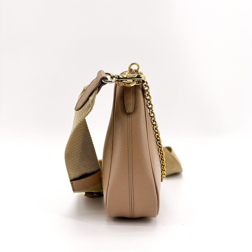 Prada Re - Edition 2005 Saffiano Leather Shoulder Bag Beige
