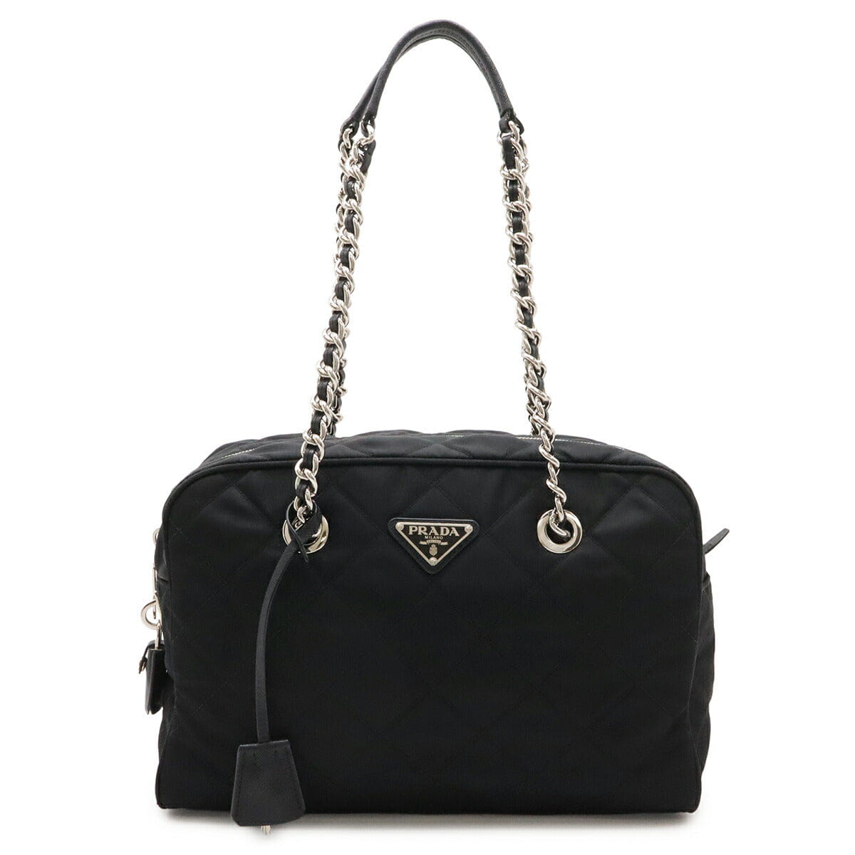 Prada Nylon Leather Chain Shoulder Bag