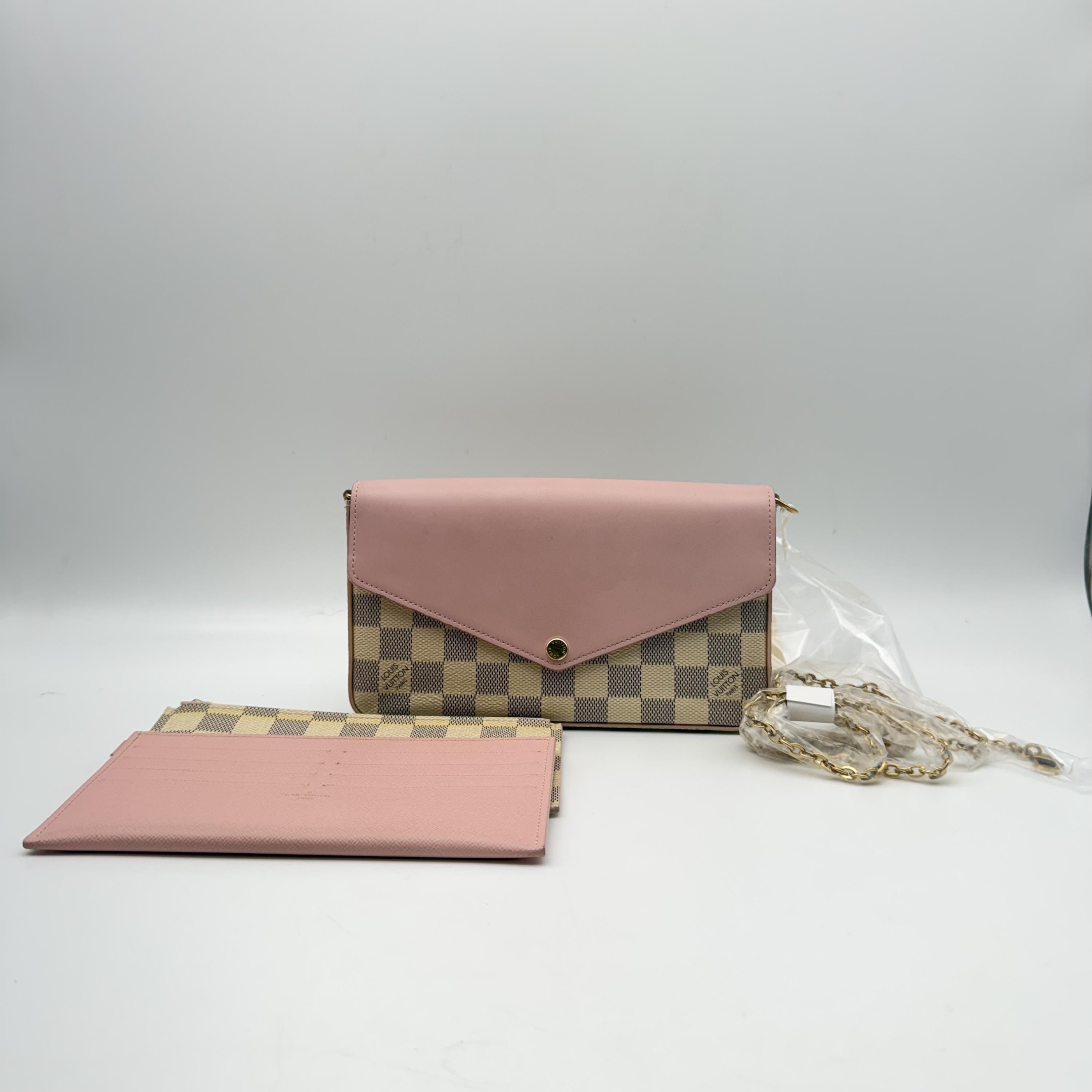 Louis Vuitton Damier Azur Pochette With Chain C345721