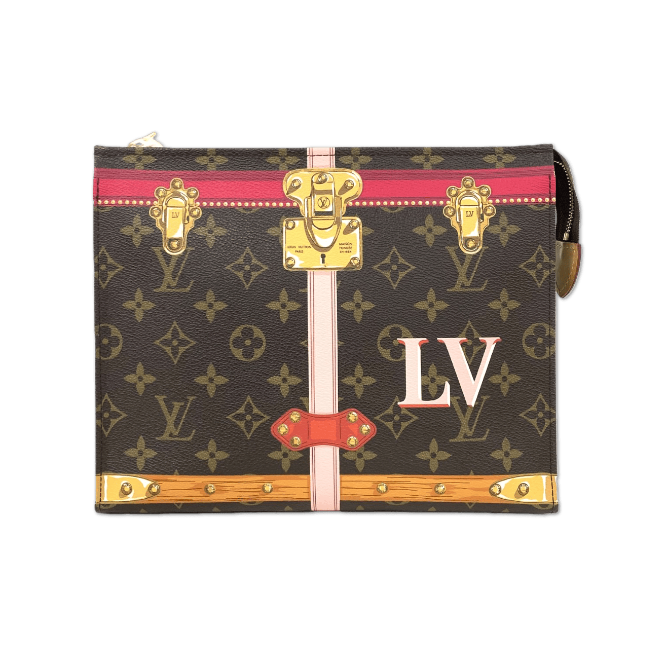 Louis Vuitton Monogram Trunk Print Toiletry Pouch with Gold Hardware T25180505687