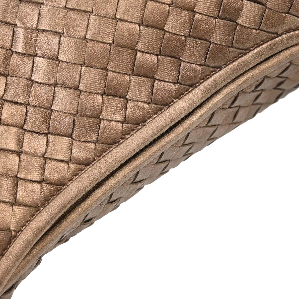 Bottega Veneta Bronze Lambskin Intrecciato Hobo Handbag