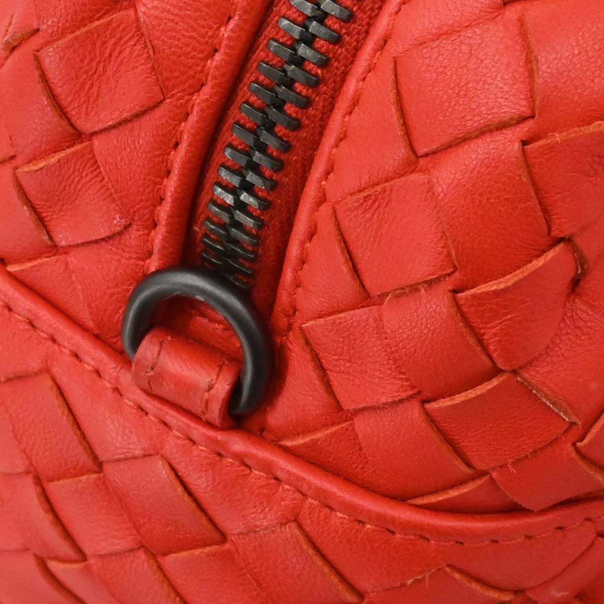 Bottega Veneta Red Lambskin Intrecciato 2way Shoulder Handbag