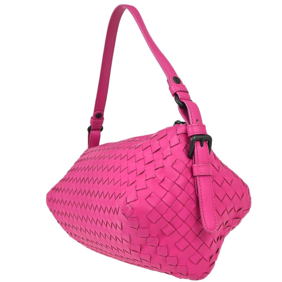 Bottega Veneta Pink Lambskin Intrecciato Handbag