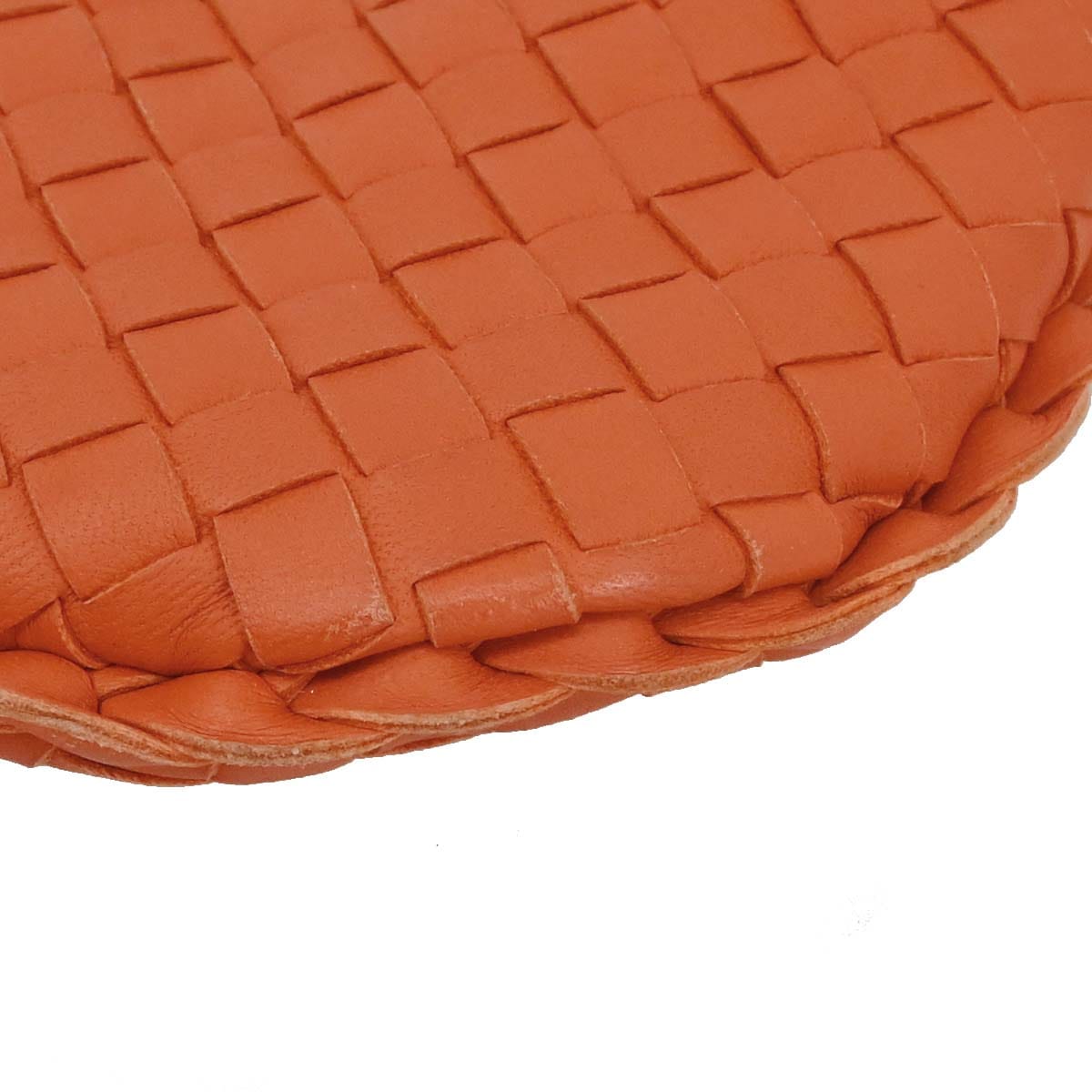Bottega Veneta Orange Lambskin Intrecciato Hobo Handbag