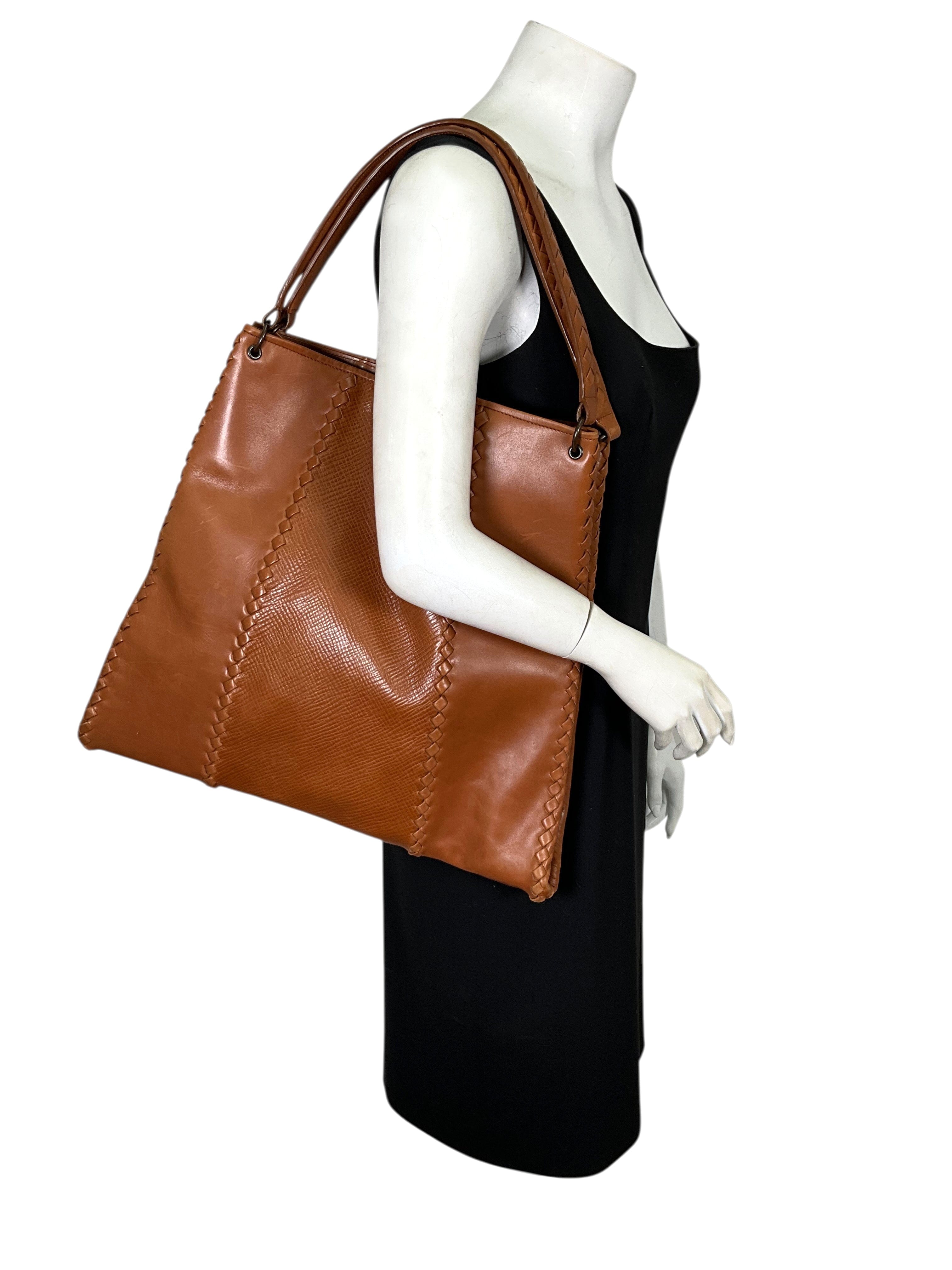 Bottega Veneta Vintage Intrecciato Trim Large Tote