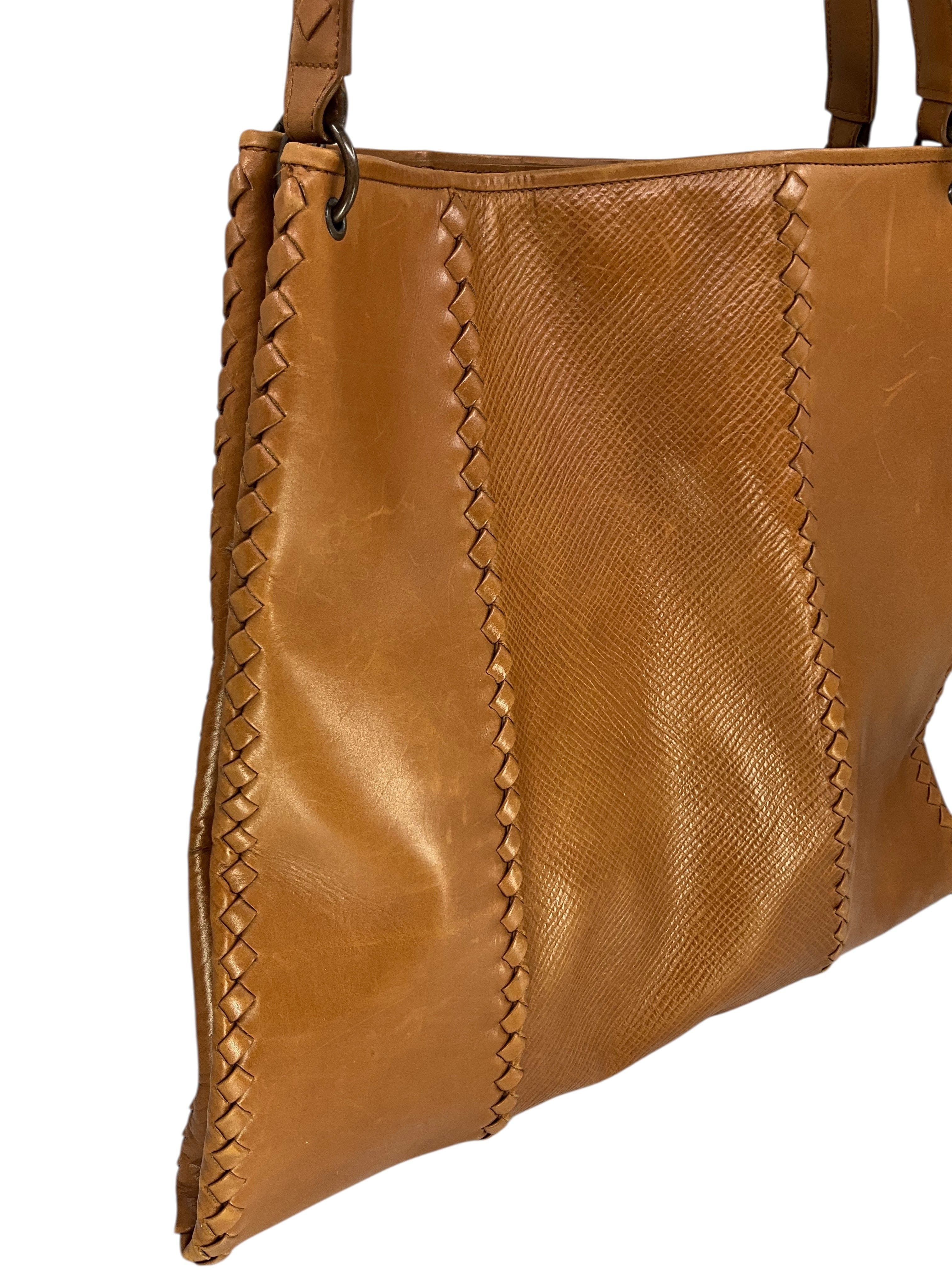 Bottega Veneta Vintage Intrecciato Trim Large Tote