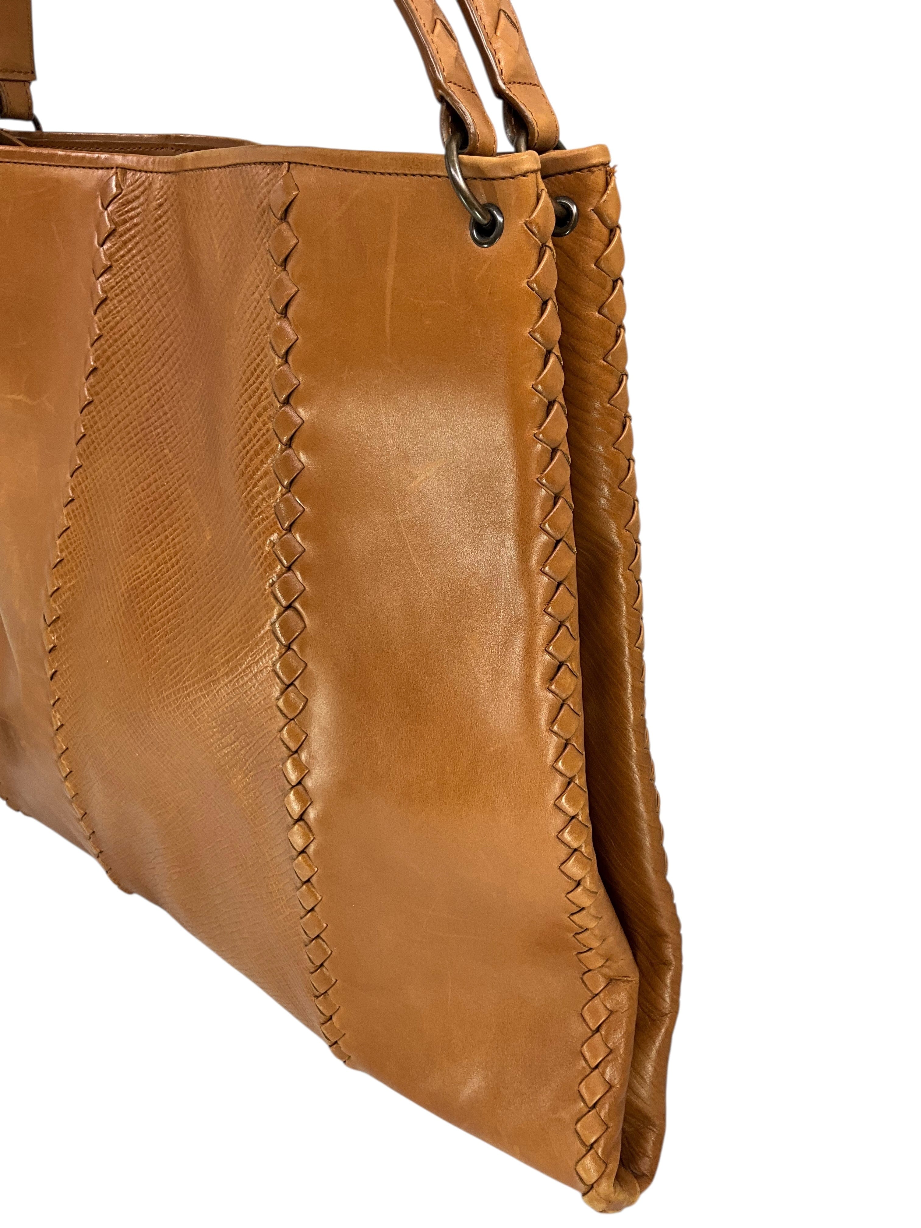 Bottega Veneta Vintage Intrecciato Trim Large Tote