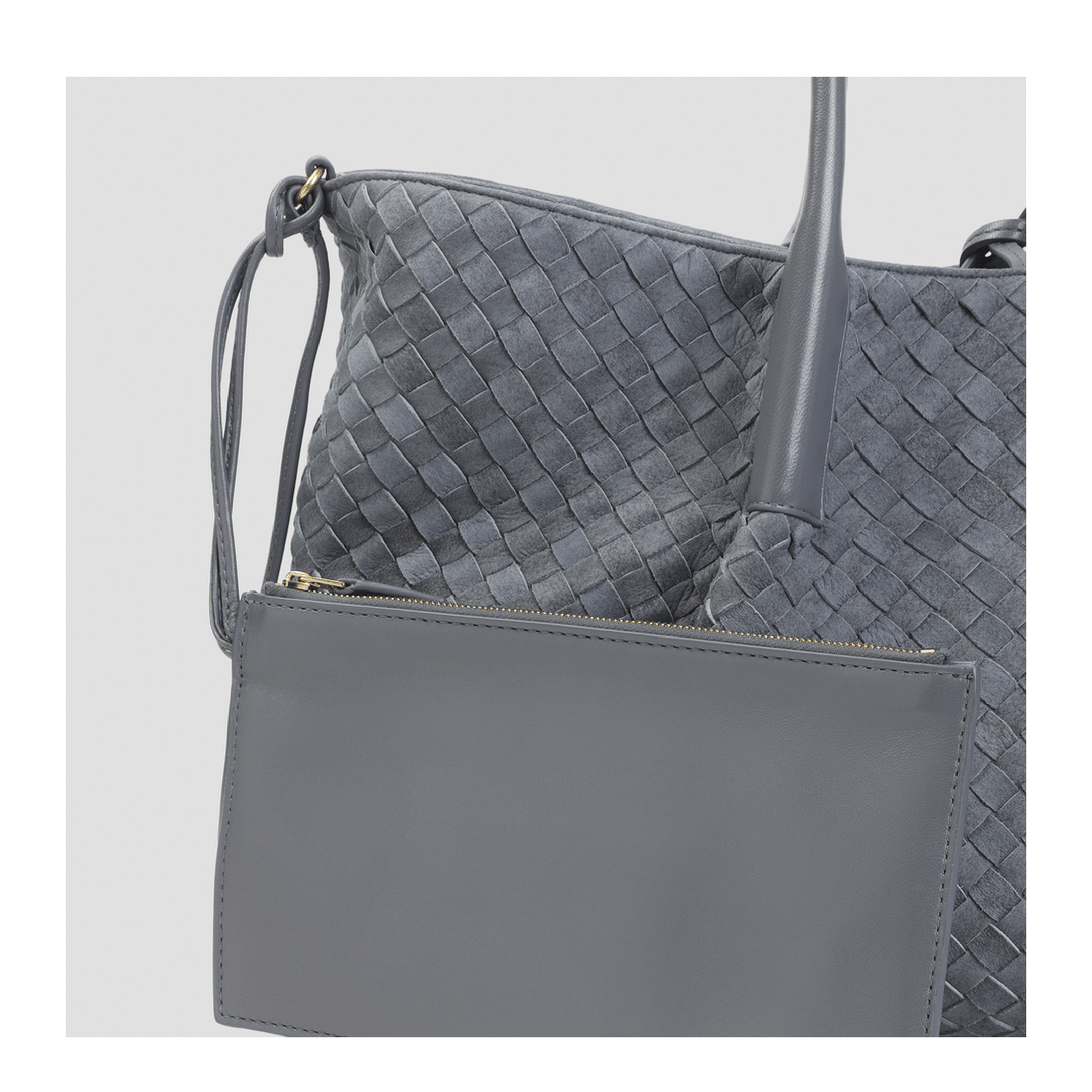 Bottega Veneta Pinacoteca Large Braided Calfskin Tote - Gray