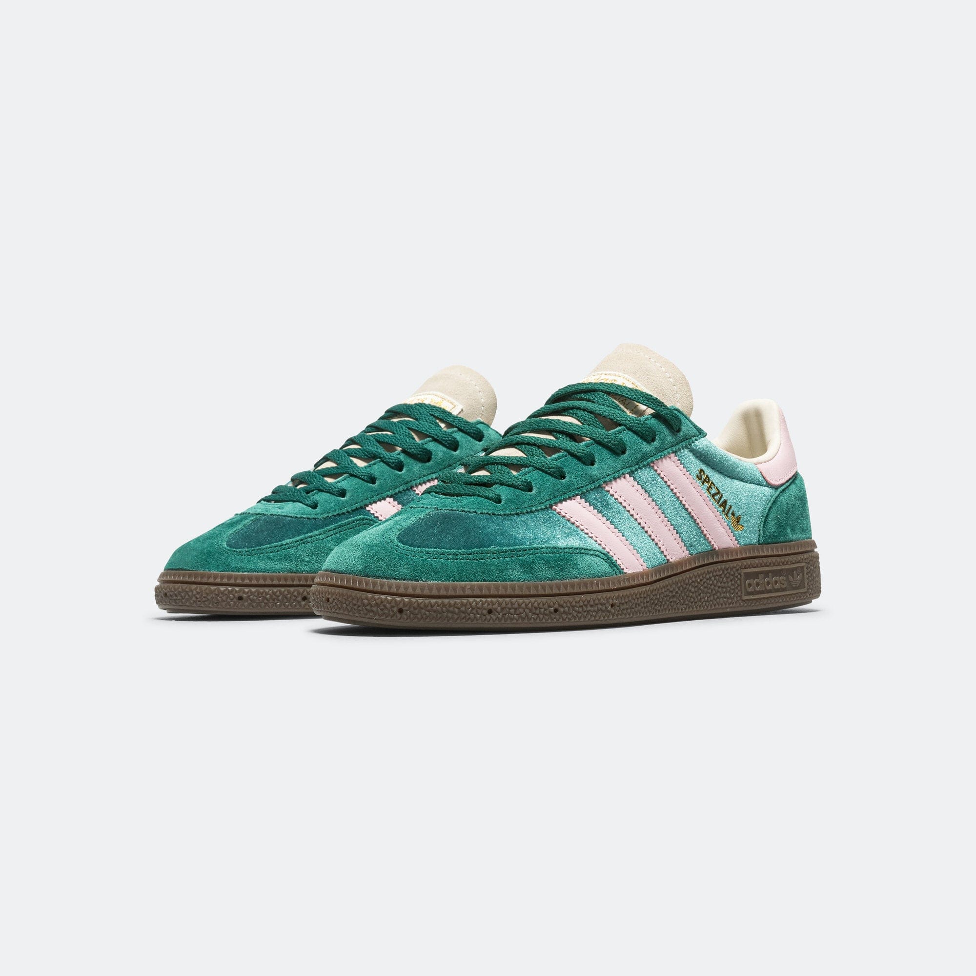 adidas Womens Handball Spezial - Core Green/Clear Pink - Cream White