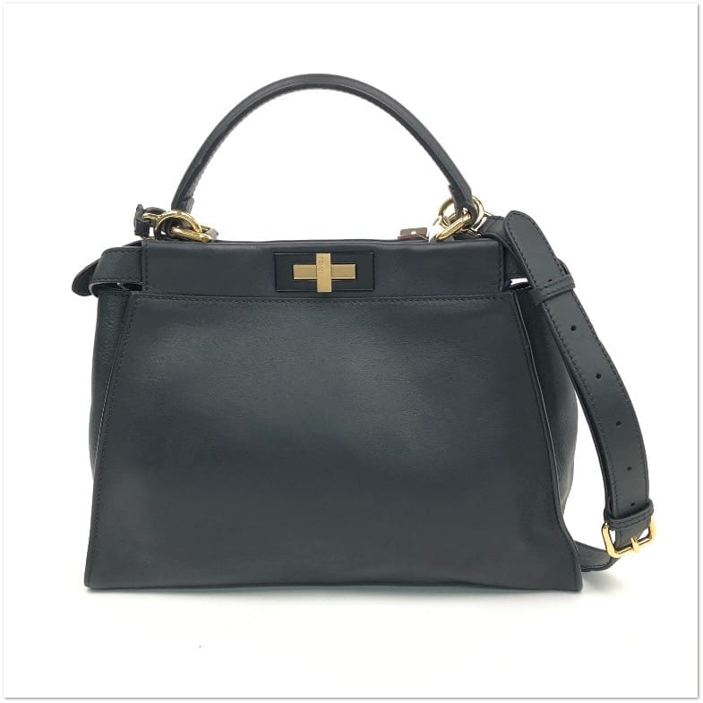 Fendi Black Smooth Leather Medium Peekaboo Icon Bag T25184555739