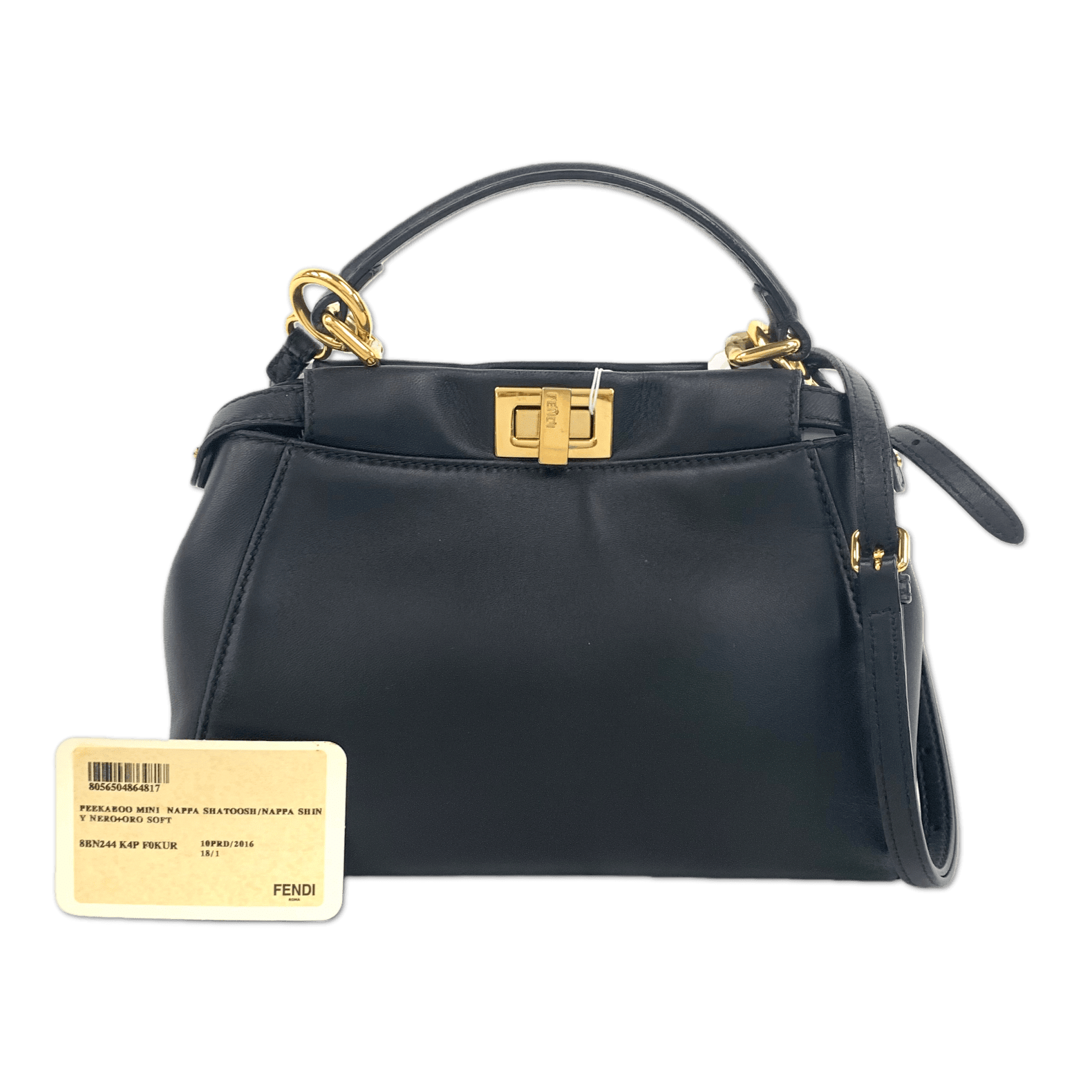 Fendi Nappa Leather Peekaboo Mini with Gold Hardware T25188404755