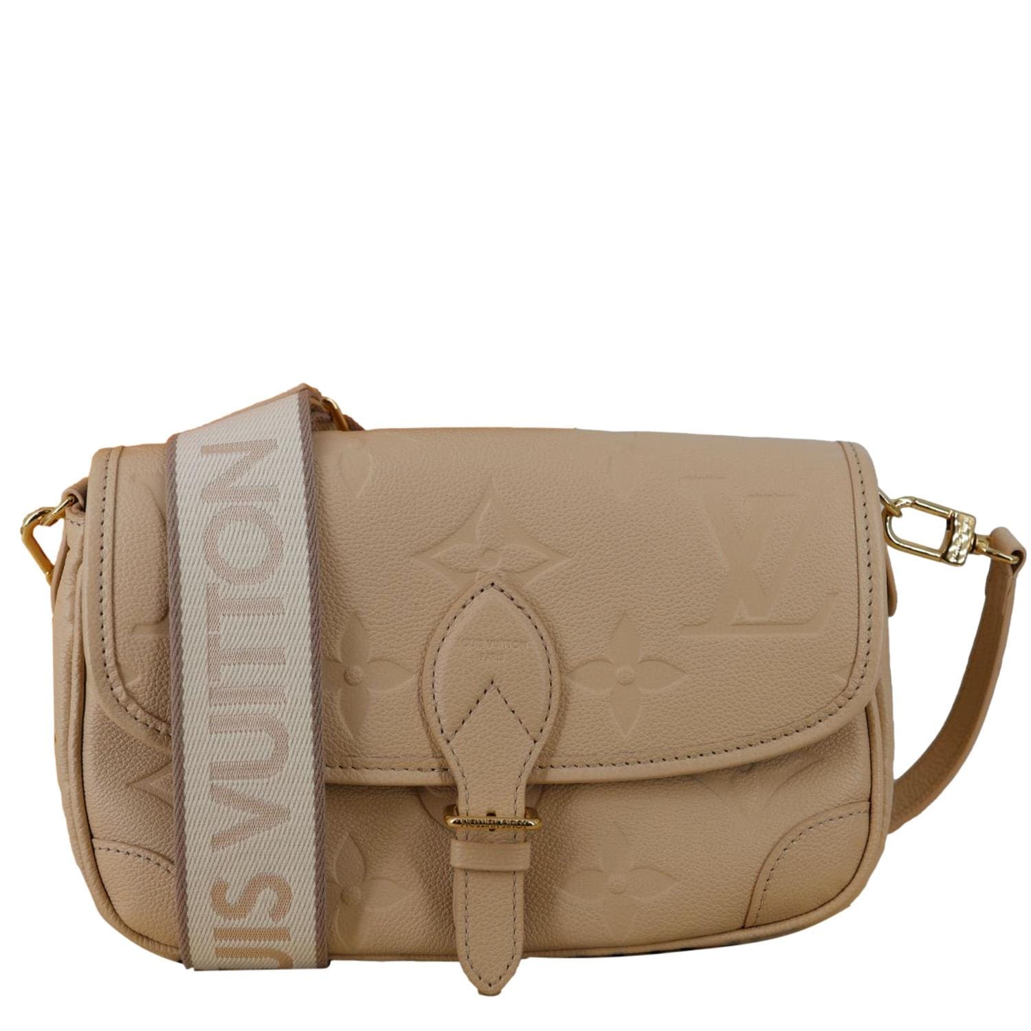 LOUIS VUITTON Diane Empreinte Monogram Leather Shoulder Bag Cream