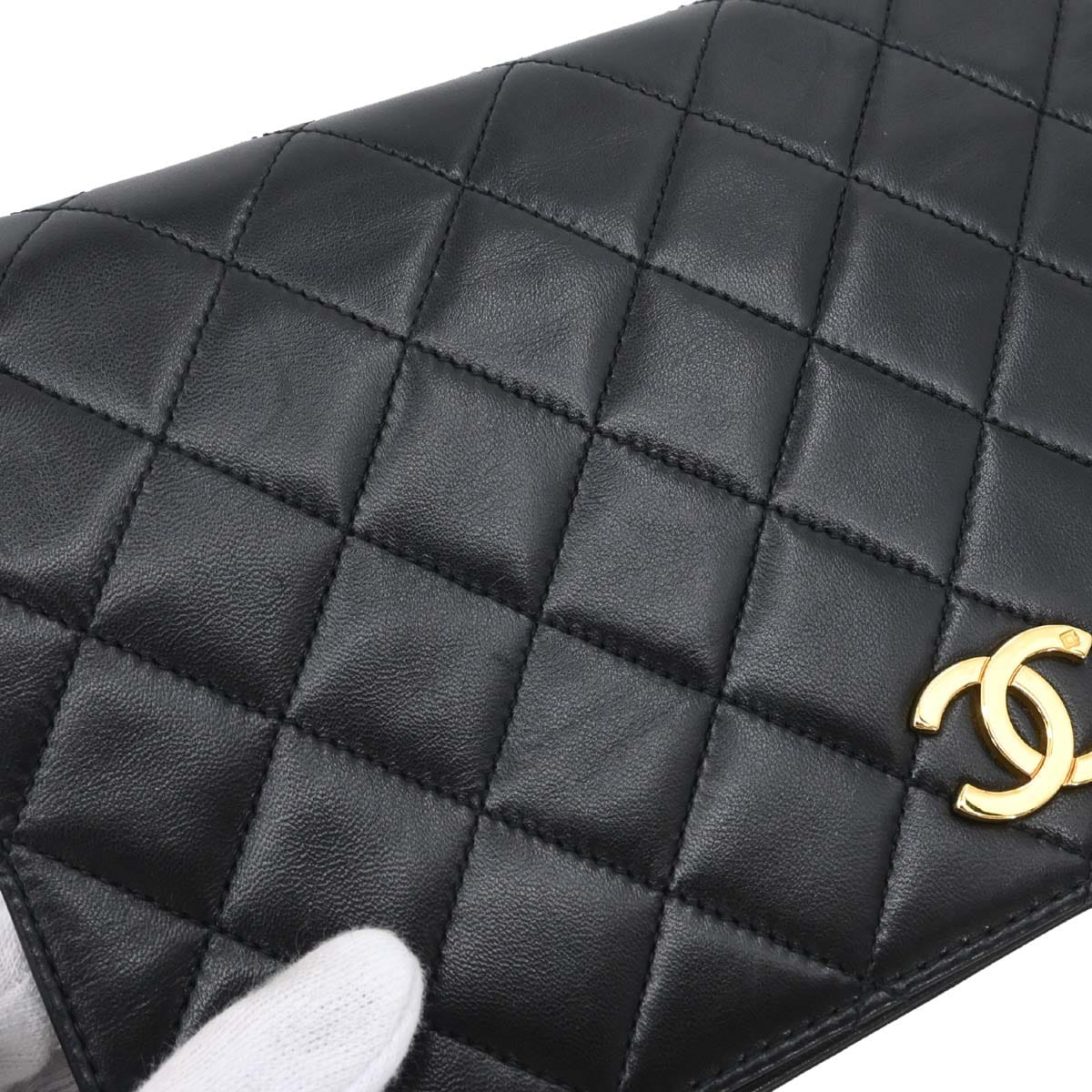Louis Vuitton Chanel 1997 - 1999 Black Lambskin Pushlock Small Full Flap Shoulder Bag