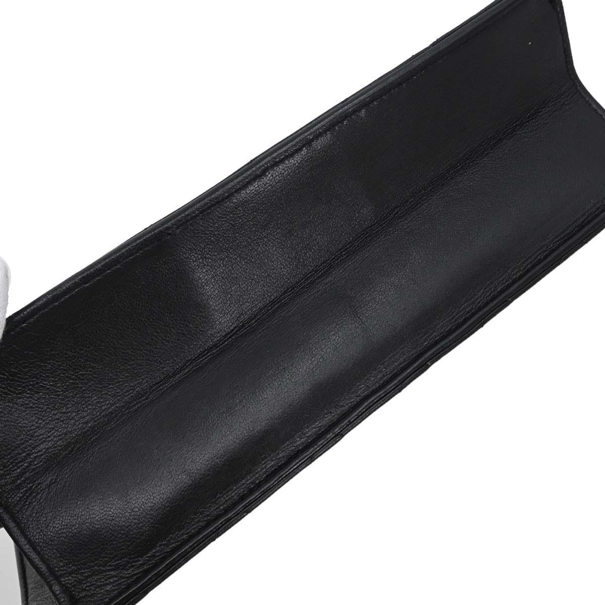 Louis Vuitton Chanel 1996 - 1997 Black Lambskin Pushlock Medium Half Flap Shoulder Bag