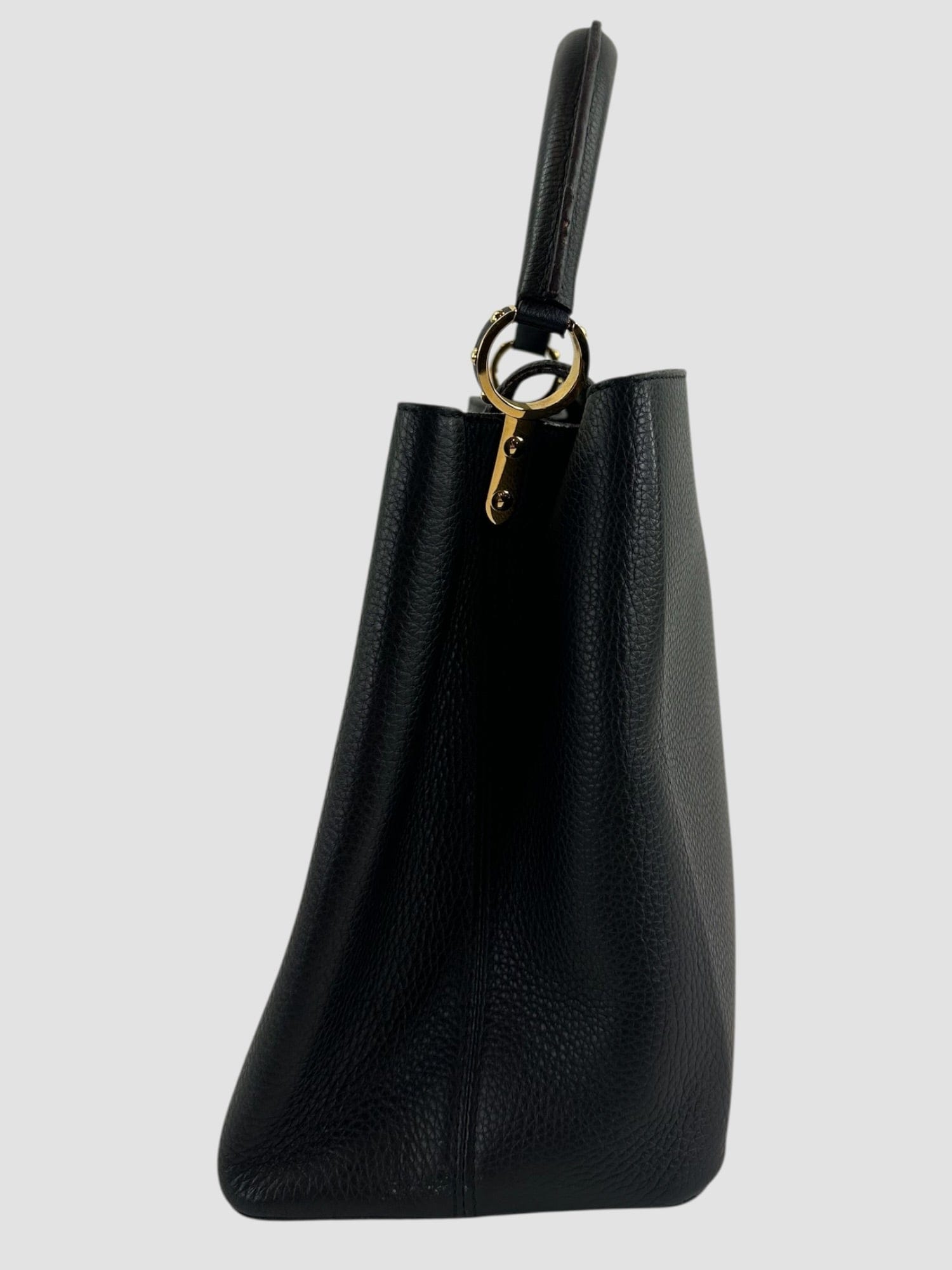 Louis Vuitton Black Leather Cappucine Shoulder Bag