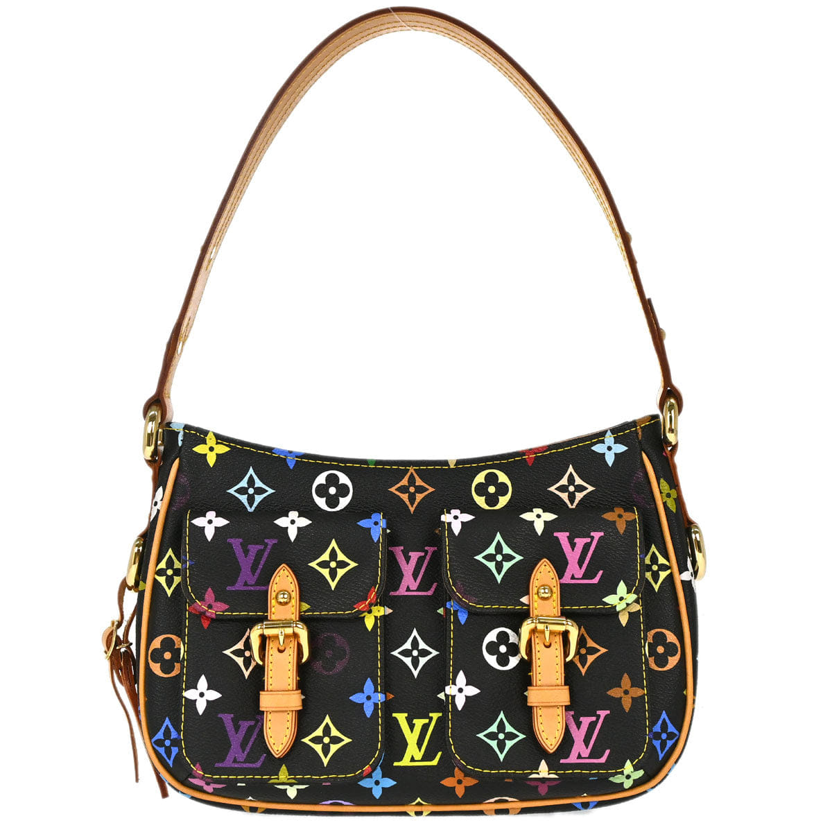 Louis Vuitton 2005 Black Multicolor Lodge PM Shoulder Bag M40054