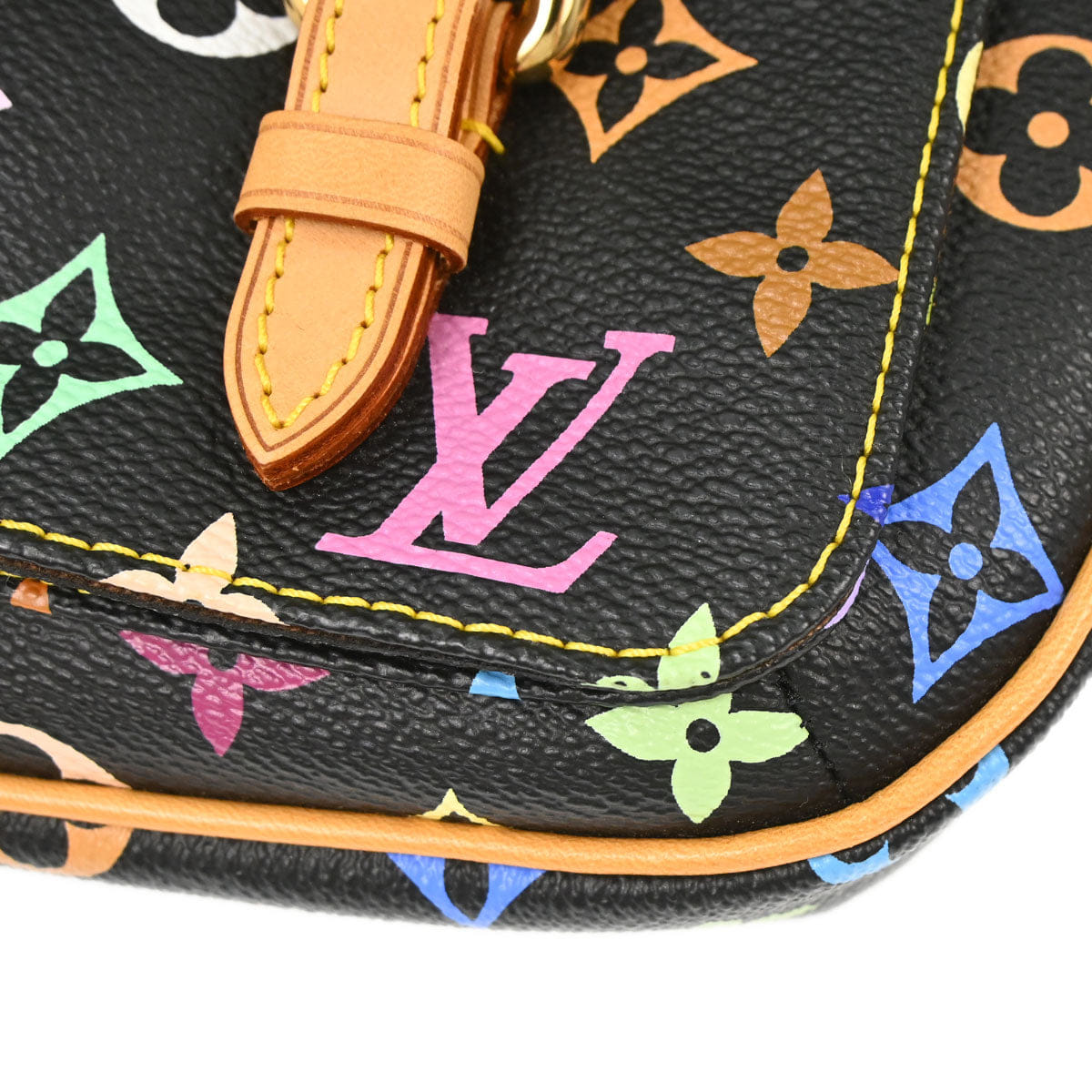 Louis Vuitton 2005 Black Multicolor Lodge PM Shoulder Bag M40054