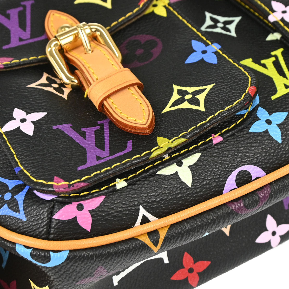 Louis Vuitton 2005 Black Multicolor Lodge PM Shoulder Bag M40054