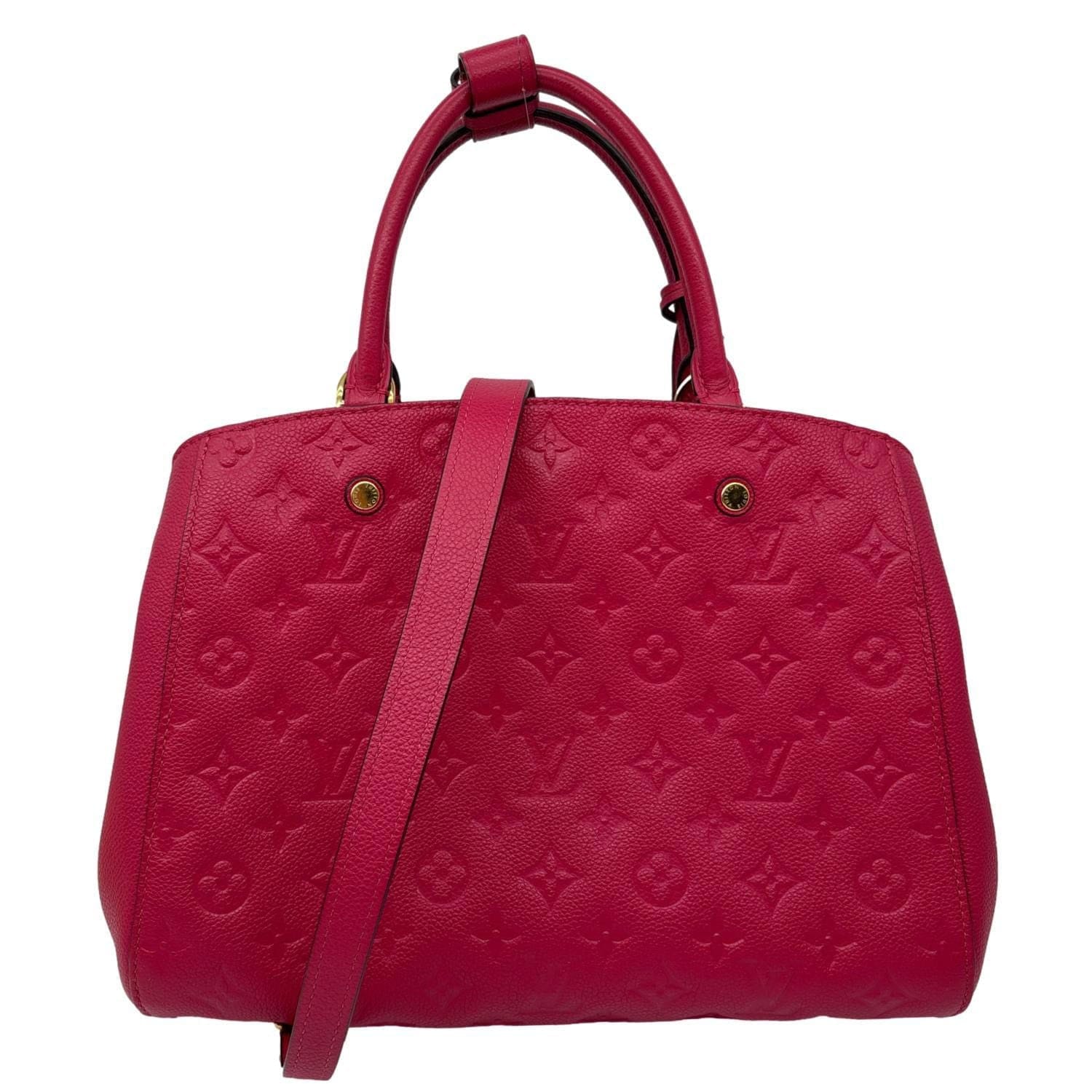 LOUIS VUITTON Montaigne MM Monogram Empreinte Shoulder Bag Grape