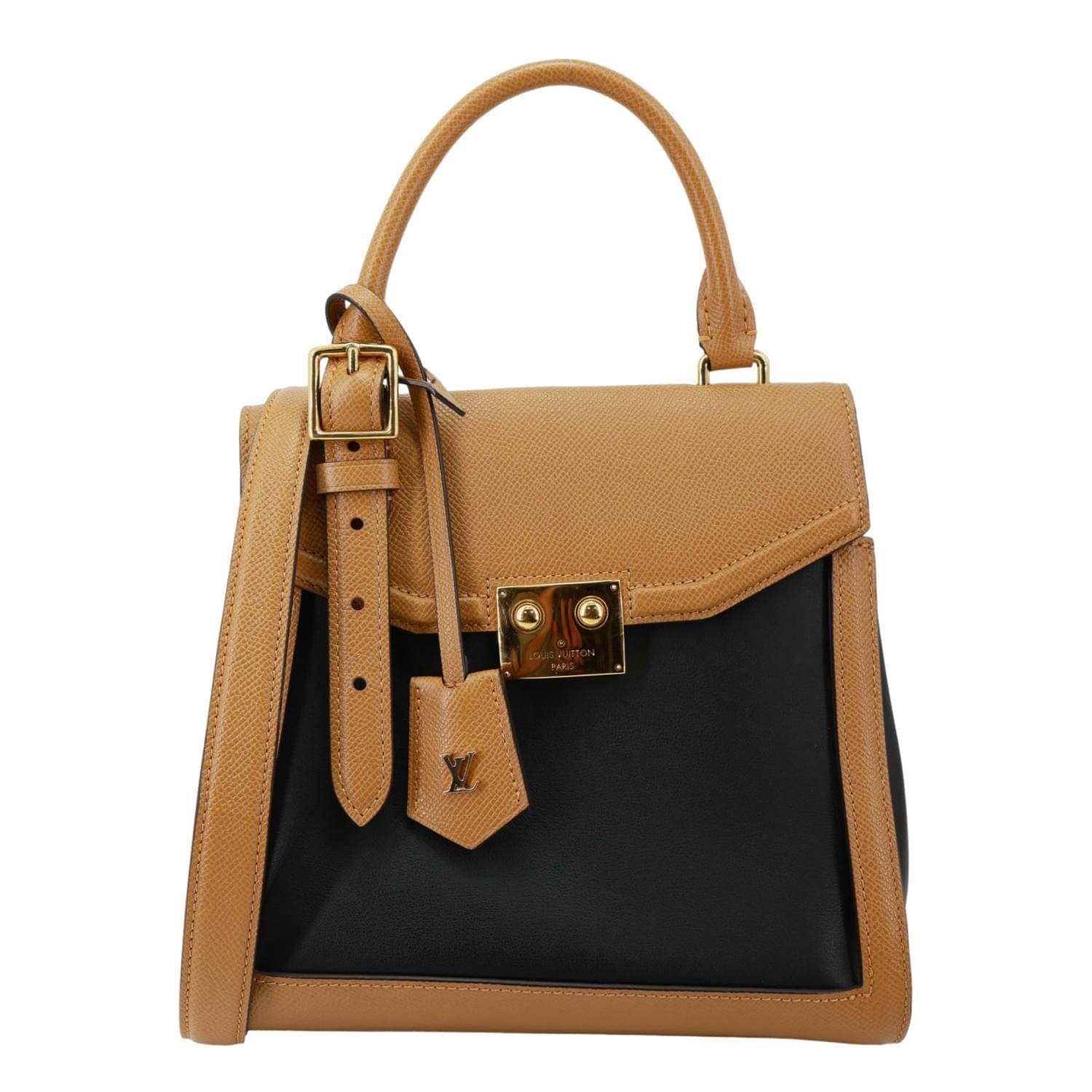 LOUIS VUITTON Arch PM Leather Shoulder Bag Black