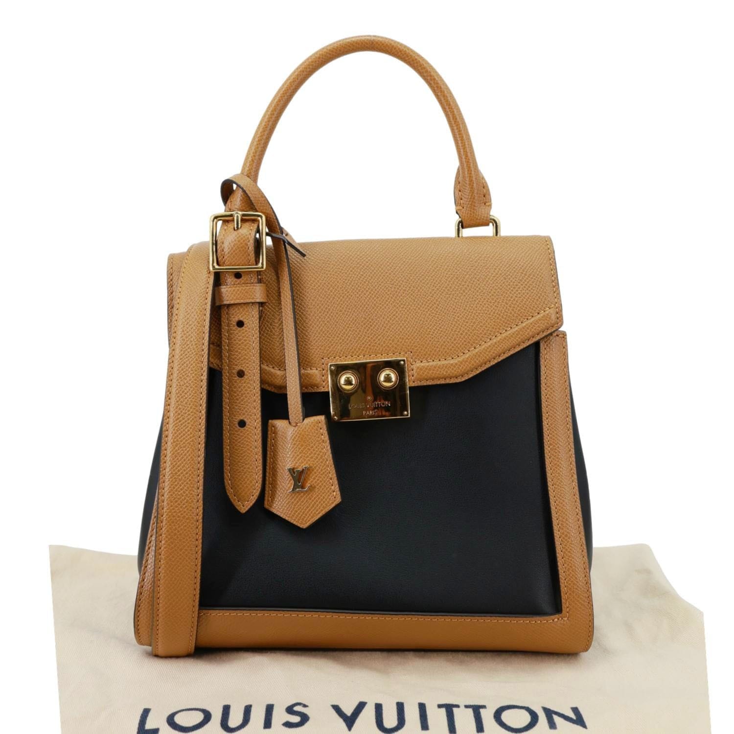 LOUIS VUITTON Arch PM Leather Shoulder Bag Black