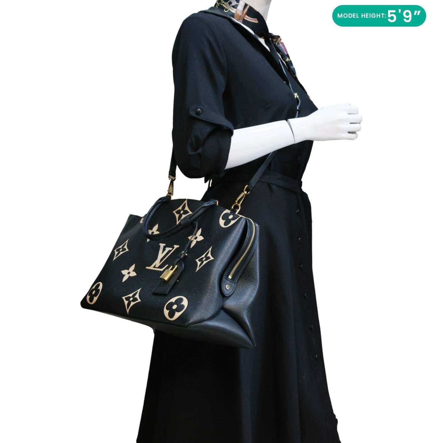 LOUIS VUITTON Grand Palais Monogram Empreinte Leather Shoulder Bag Bicolor