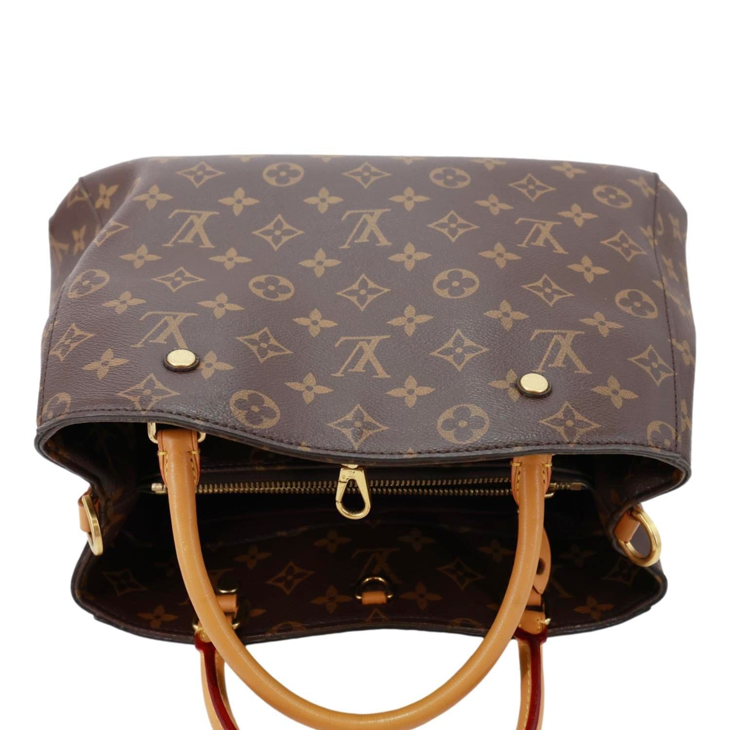 Louis Vuitton Montaigne MM Monogram Canvas Shoulder Bag Brown