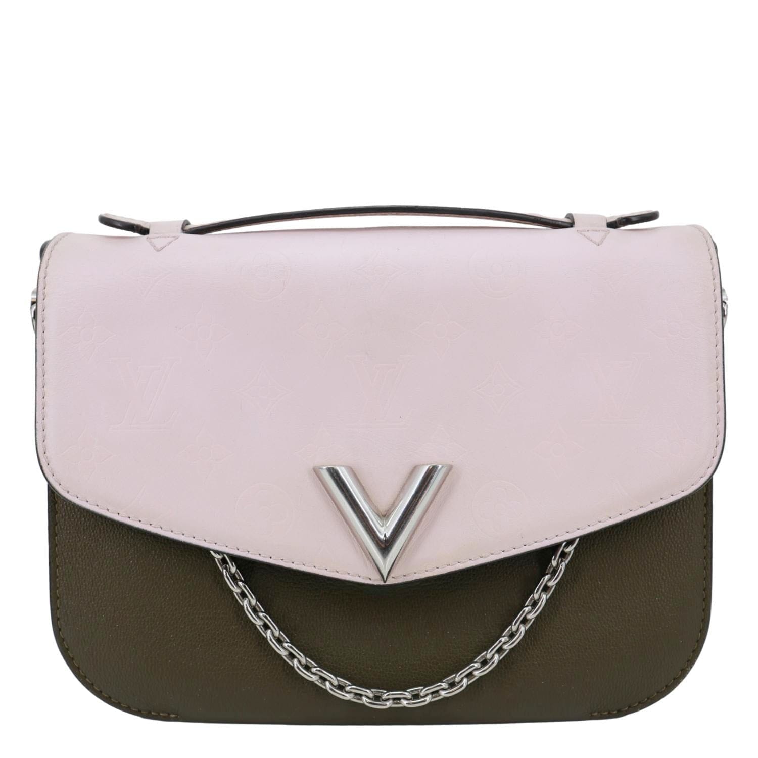 LOUIS VUITTON Very Calfskin Leather Saddle Shoulder Bag Khaki Green