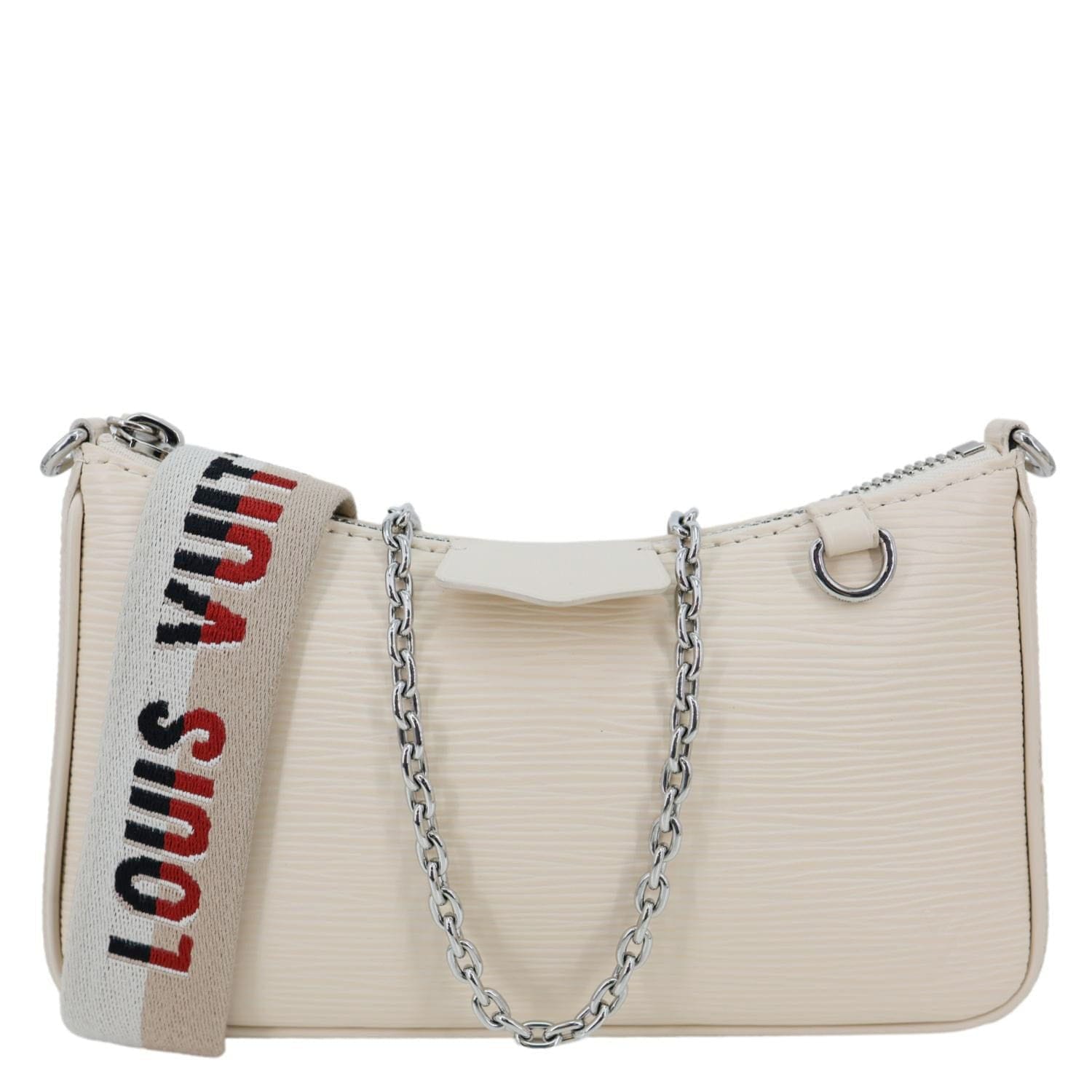 LOUIS VUITTON Easy Pouch On Strap Epi Leather Shoulder Bag Cream