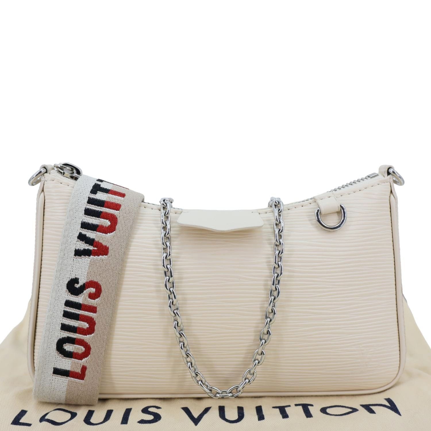 LOUIS VUITTON Easy Pouch On Strap Epi Leather Shoulder Bag Cream