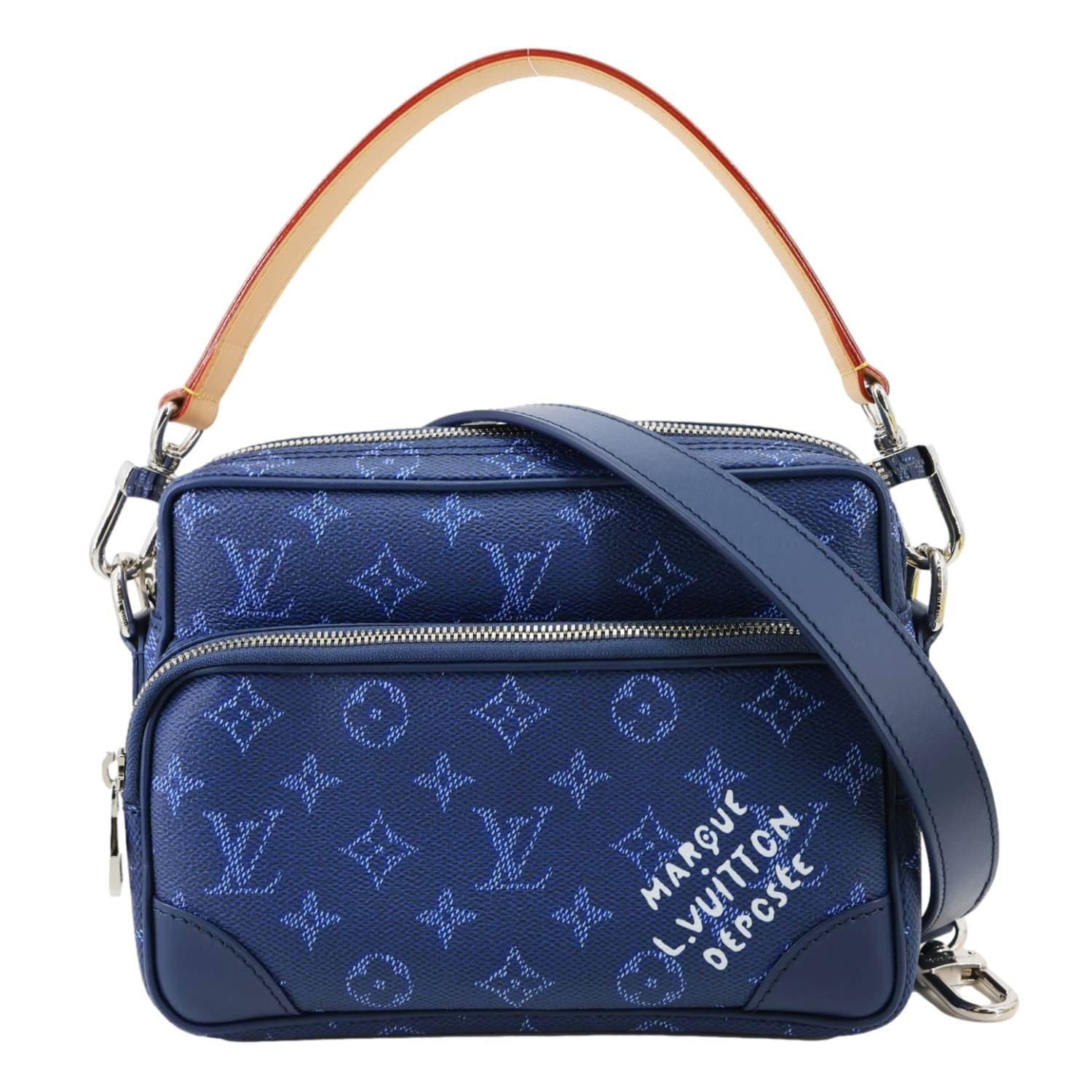 LOUIS VUITTON Nil Monogram Heritage Canvas Shoulder Bag Blue