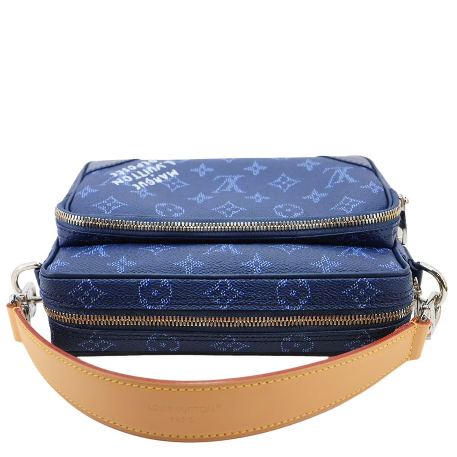 LOUIS VUITTON Nil Monogram Heritage Canvas Shoulder Bag Blue