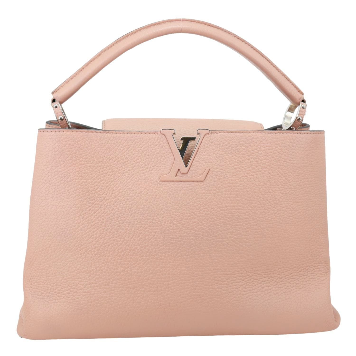 LOUIS VUITTON Capucines MM Taurillon Leather Satchel Bag Magnolia