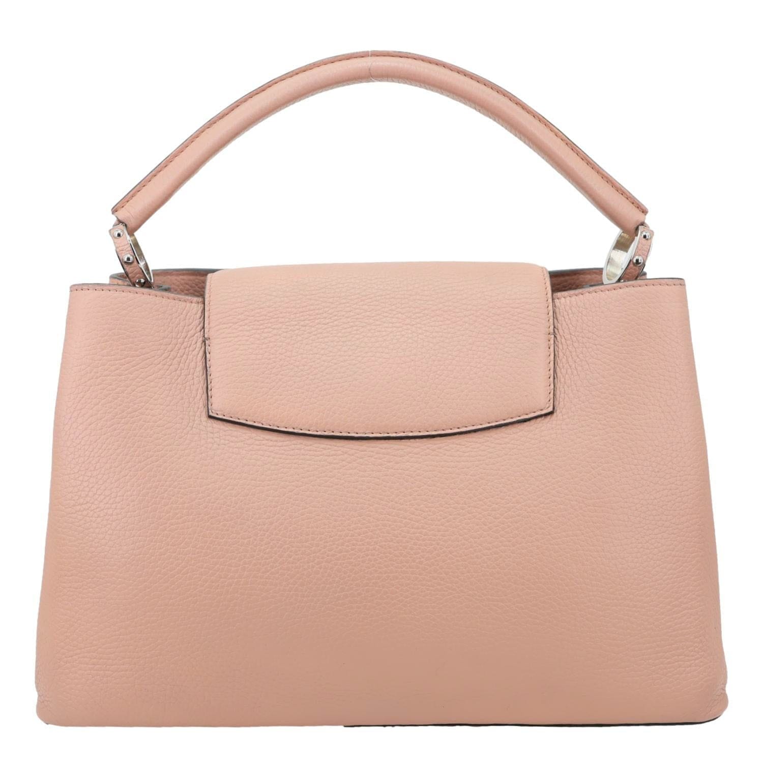 LOUIS VUITTON Capucines MM Taurillon Leather Satchel Bag Magnolia