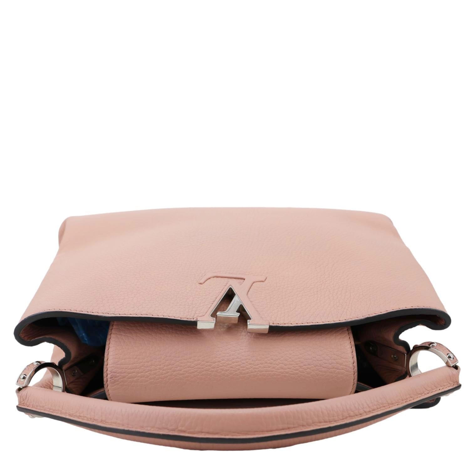 LOUIS VUITTON Capucines MM Taurillon Leather Satchel Bag Magnolia