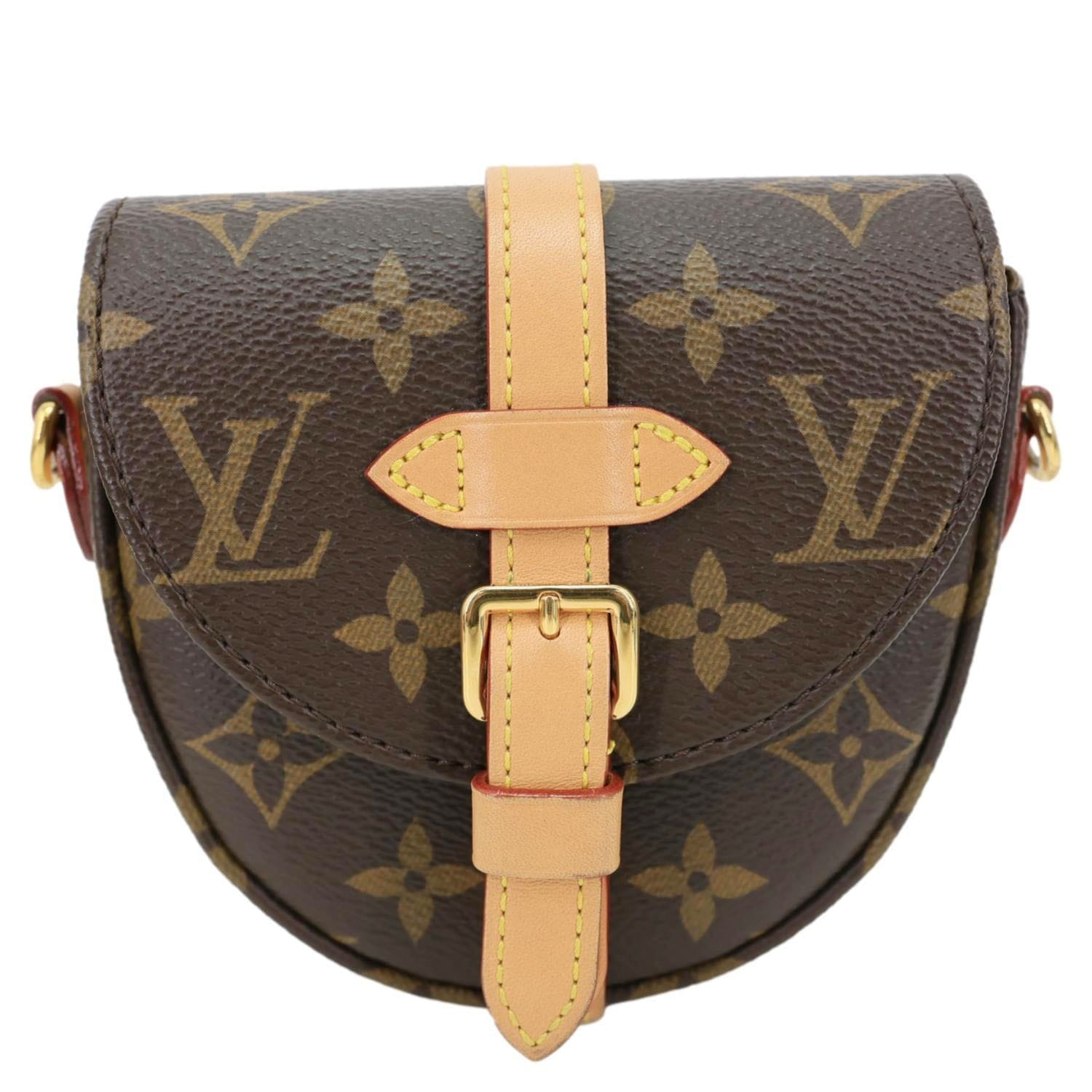 LOUIS VUITTON Micro Chantilly Monogram Canvas Shoulder Bag Brown