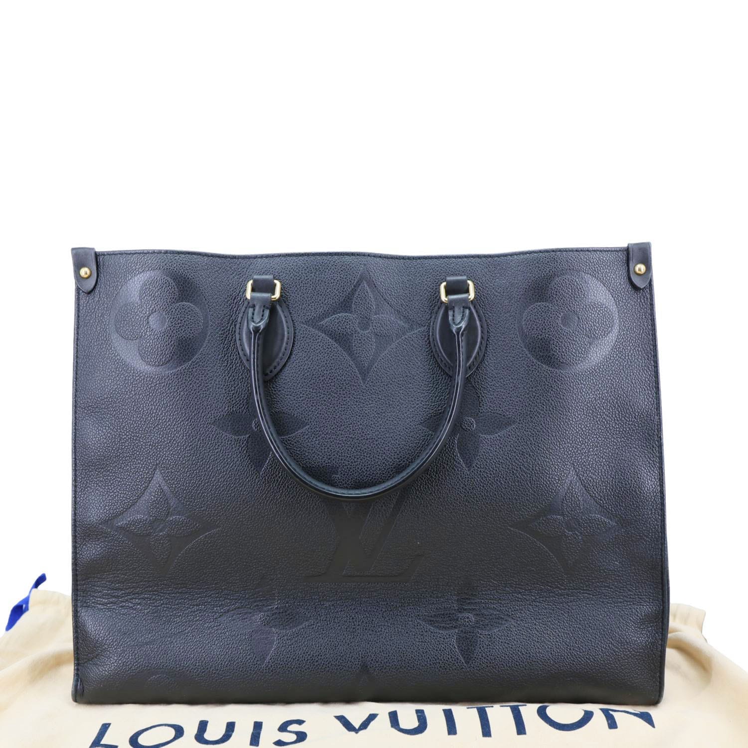 LOUIS VUITTON Onthego GM Giant Monogram Empreinte Shoulder Bag Black