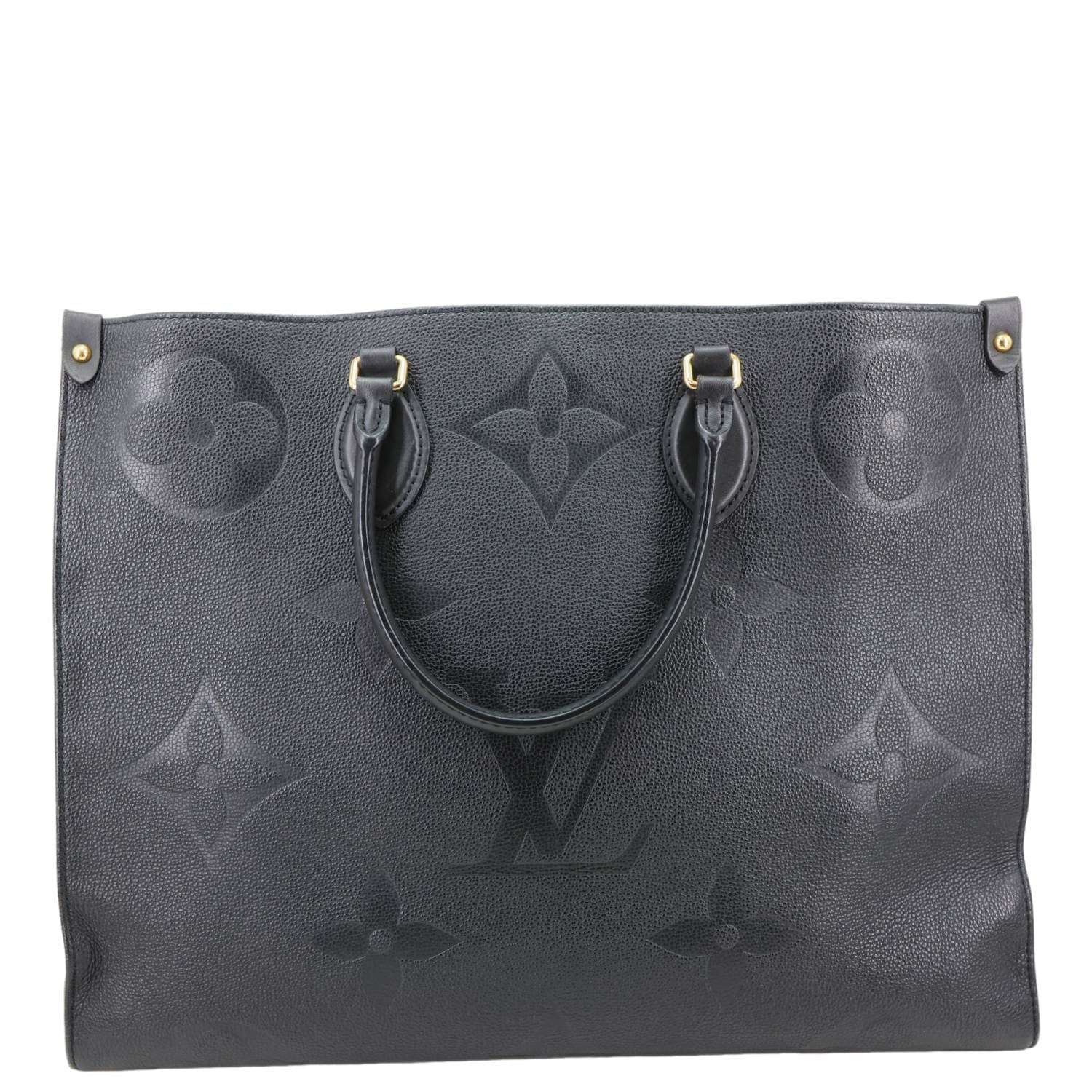 LOUIS VUITTON Onthego GM Giant Monogram Empreinte Shoulder Bag Black