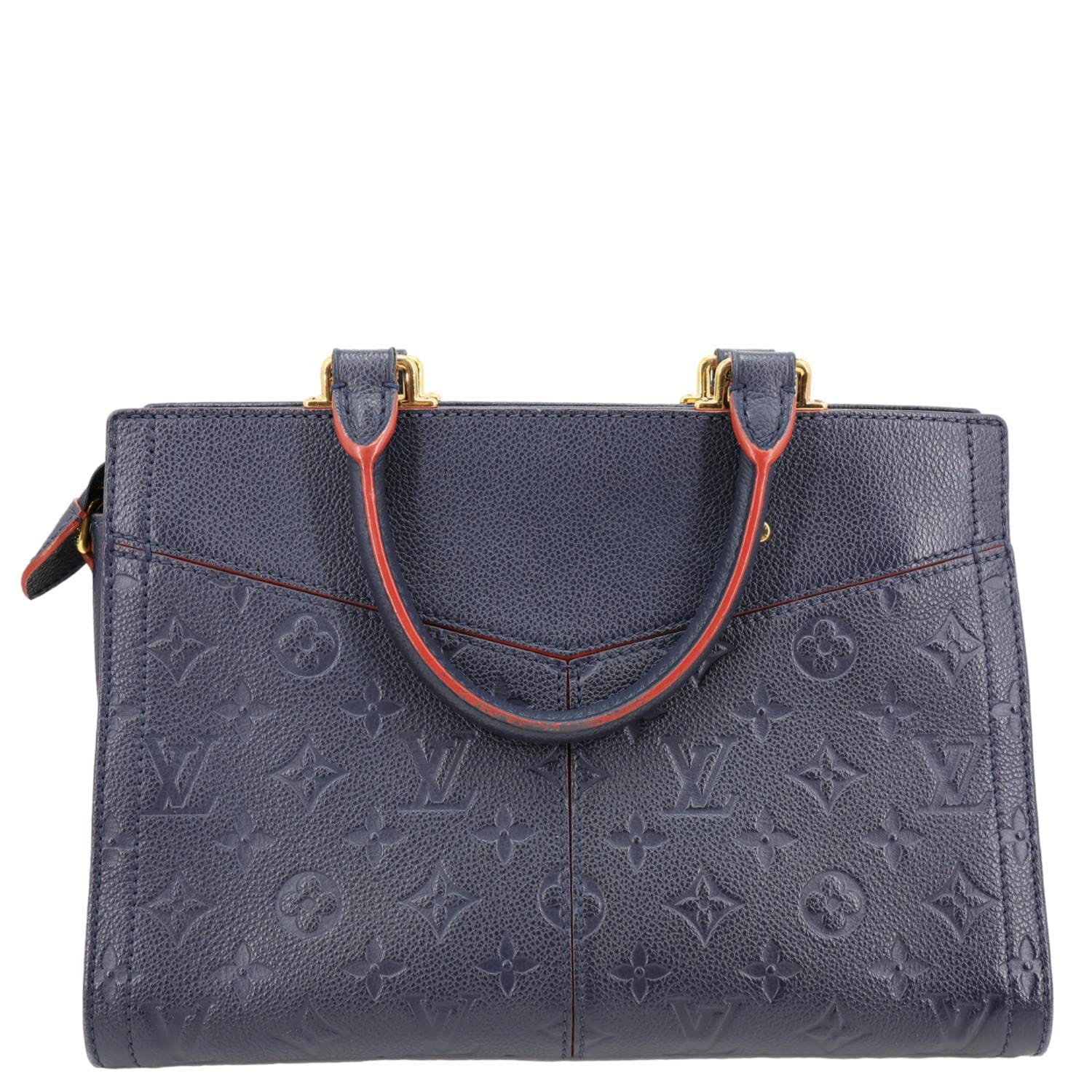 LOUIS VUITTON Sully PM Monogram Empreinte Leather Shoulder Bag Marine Rouge