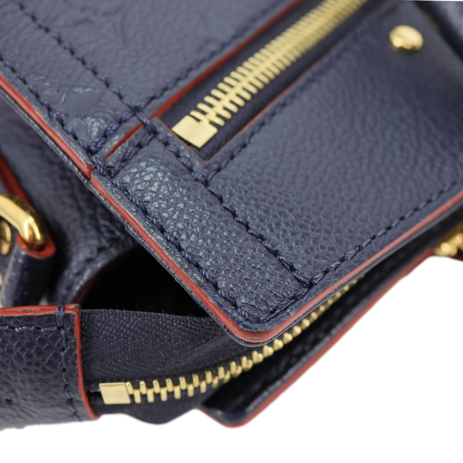 LOUIS VUITTON Sully PM Monogram Empreinte Leather Shoulder Bag Marine Rouge