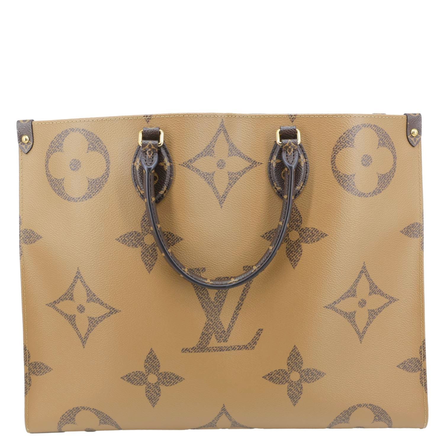 LOUIS VUITTON Onthego GM Reverse Monogram Giant Canvas Shoulder Bag Brown