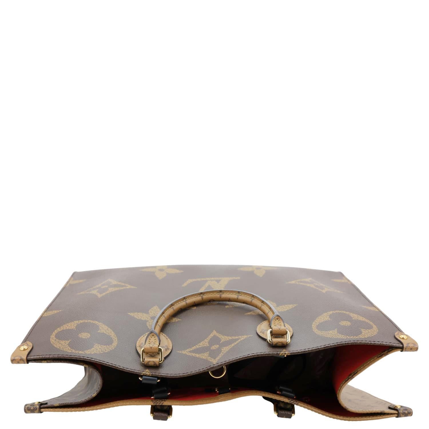 LOUIS VUITTON Onthego GM Reverse Monogram Giant Canvas Shoulder Bag Brown