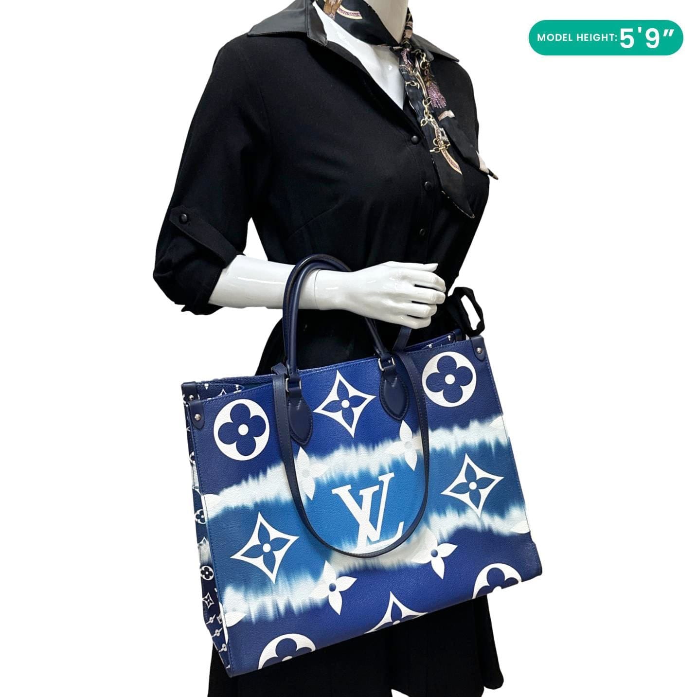 LOUIS VUITTON Onthego GM Monogram Escale Canvas Shoulder Bag Blue